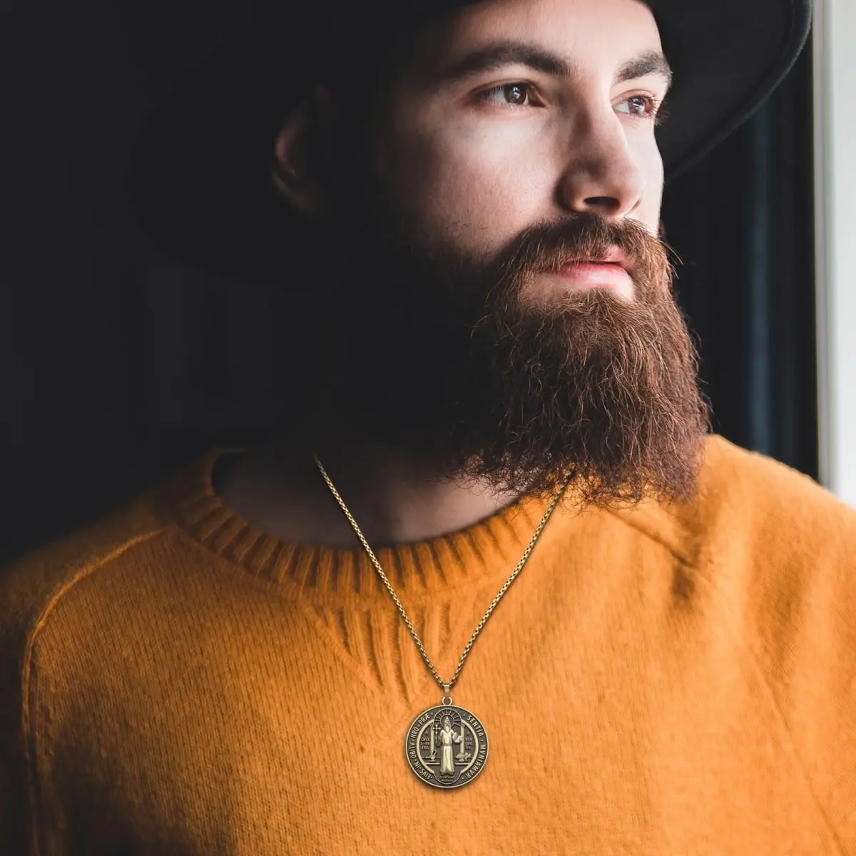 Anwlki St Benedict Necklace Pendant 60cm (23.62in) | Faith & Protection Symbol - view 4