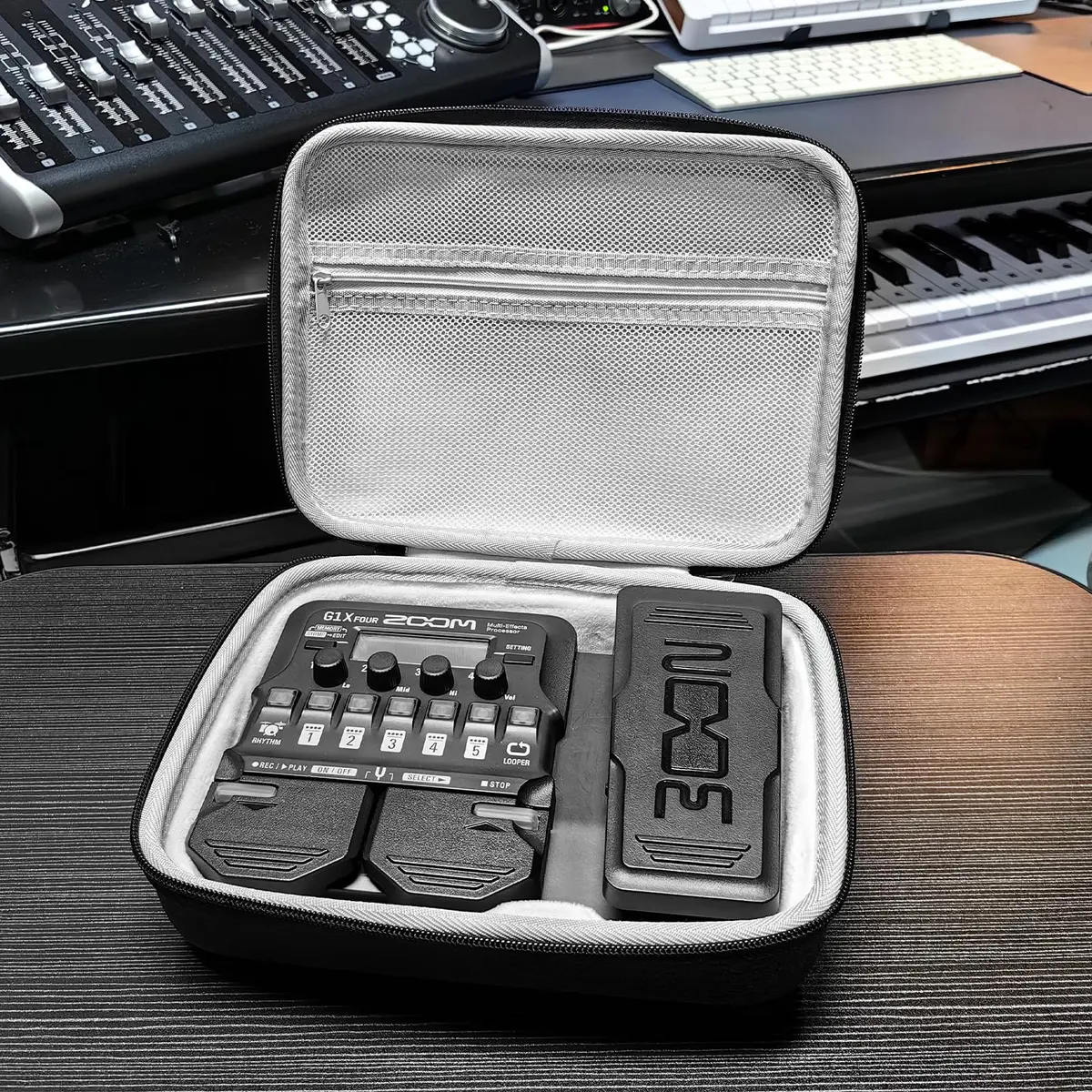 Musiin Premium Velvet Interior HardCase for Zoom G1X Four Pedal | Grey - view 5