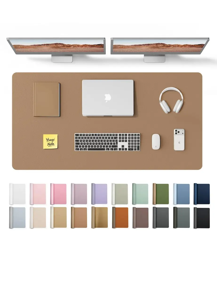 YSAGi PU Leather Desk Protector Mat 120cm x 60cm (47.2" x 23.6") | Protects Desks from Scratches, Spills, and Heat - main product image