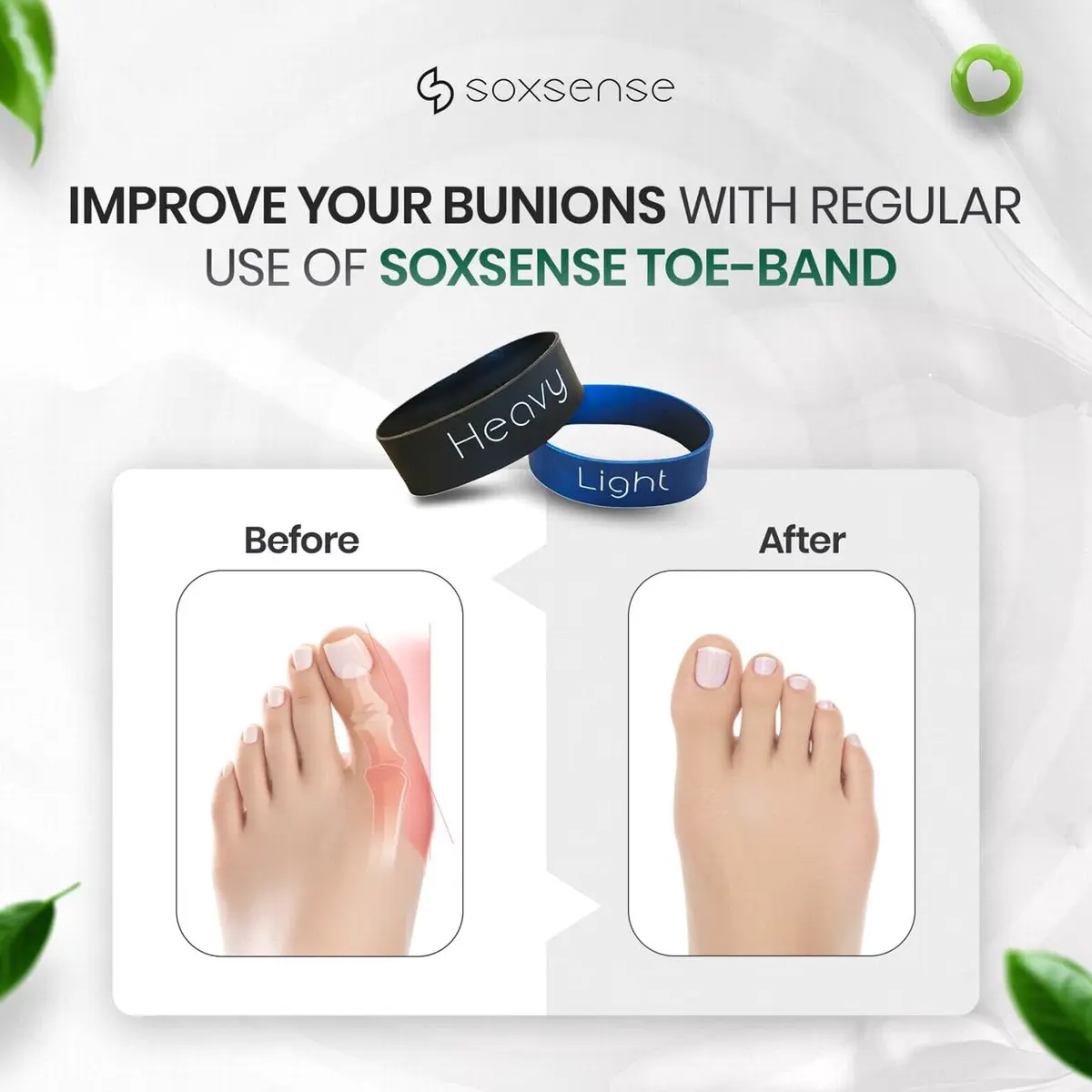 ss soxsense Toe Stretcher Bands 2-Piece Set | Foot Exercise Resistance Bands for Toe Alignment - view 3