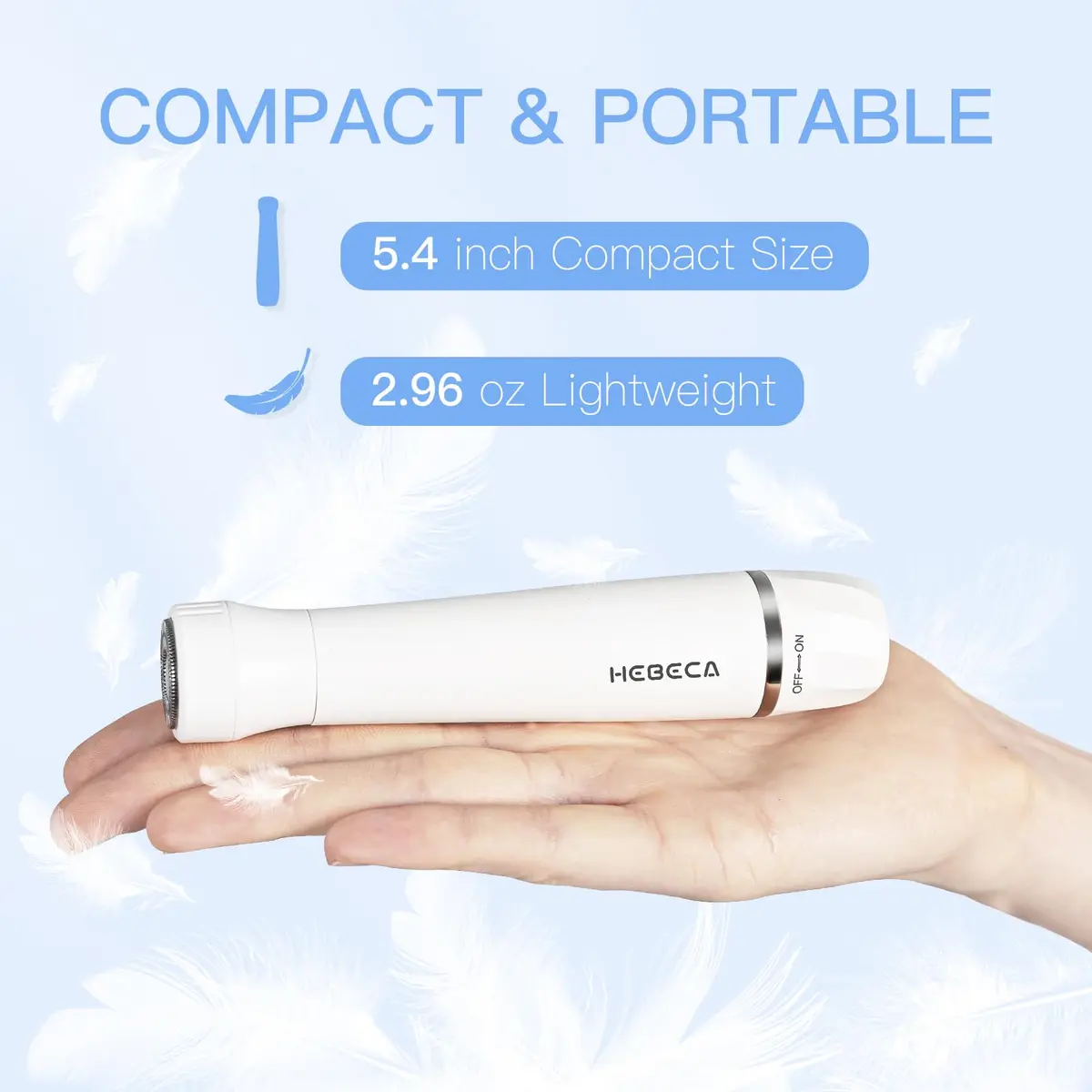 HEBECA Nose Hair Trimmer for Women and Men, 3-in-1 Electric Facial Hair Removal, Rechargeable, Waterproof, Portable, Face & Ear Razor (FT3001) | Hypoallergenic Stainless Steel - view 5