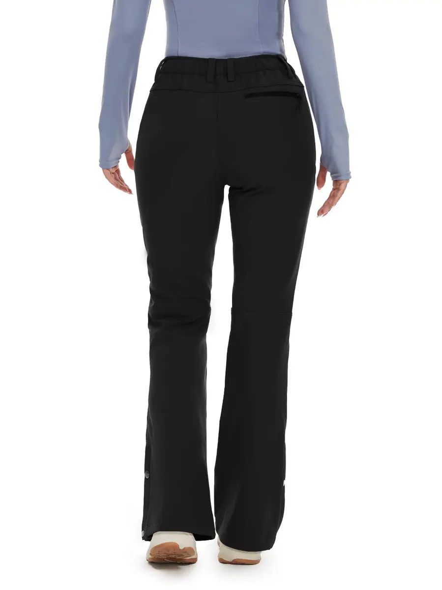 Cycorld Women's Snow Ski Pants: Softshell Fleece Lined Black,8 | Flattering Flare-leg Fit for Cold Weather - view 8