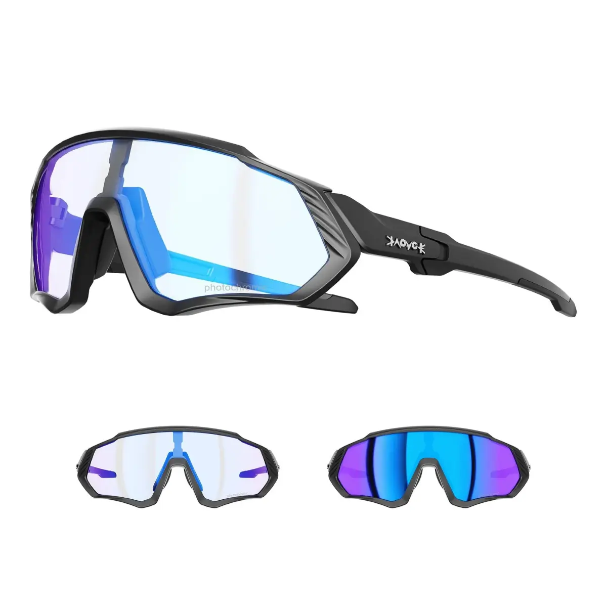 KAPVOE 05-Photochromic Blue Cycling Glasses for Men & Women | UV Adapting Lenses | Lightweight 156g - main product image