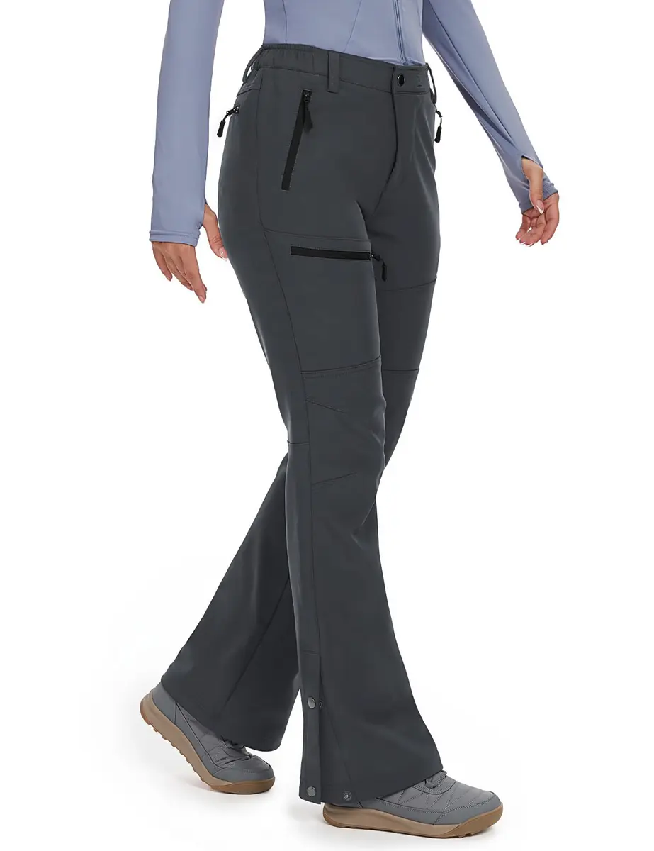 Cycorld Womens Snow Pants: Warm Fleece Lined Ski Pants Softshell | Flared Fit, Windproof & Water-Resistant - main product image