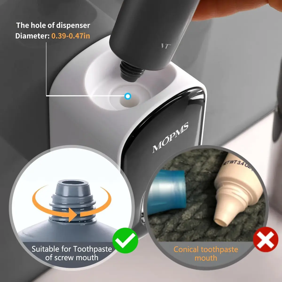 MOPMS Automatic Toothpaste Dispenser 2-Pack | Hygienic Vacuum-Action Squeezer for Kids & Adults - view 2