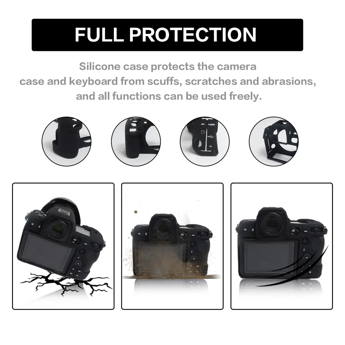 Easy Hood Z8 Camera Case Black | Soft Silicone Protective Cover for Nikon Z8 - view 3