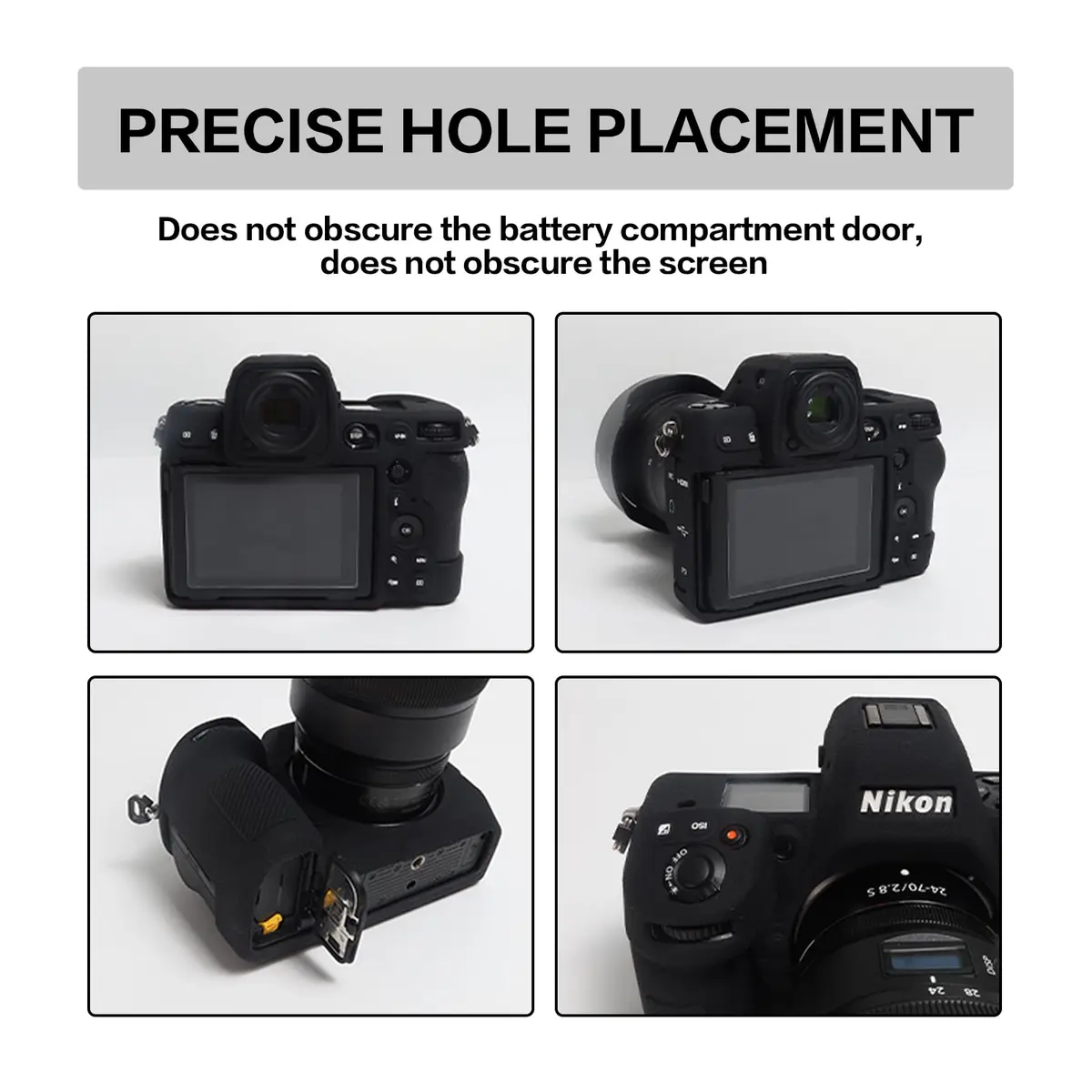 Easy Hood Z8 Camera Case Black | Soft Silicone Protective Cover for Nikon Z8 - view 4