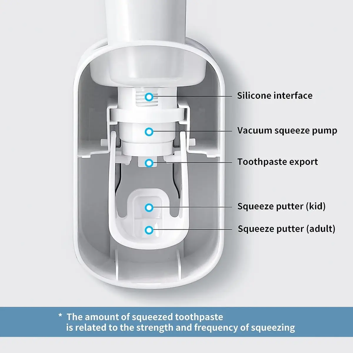 MOPMS Automatic Toothpaste Dispenser 2-Pack | Hands-Free Wall Mount for Kids & Adults - view 4