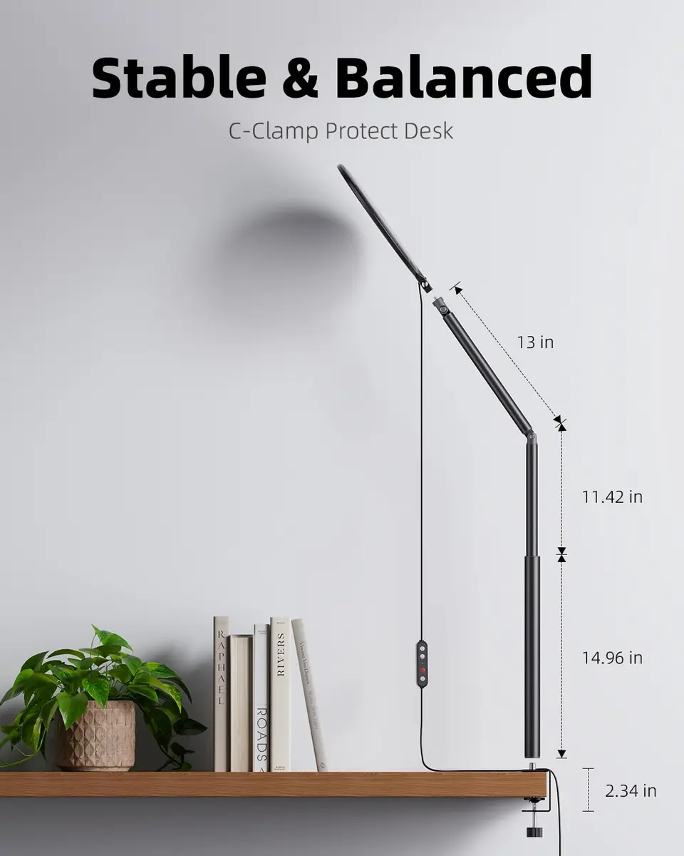 Weilisi 10.2" Desk Ring Light with Stand, 360° Rotate, USB Powered, Adjustable Brightness & Color, for Home Office & Content Creation - view 6