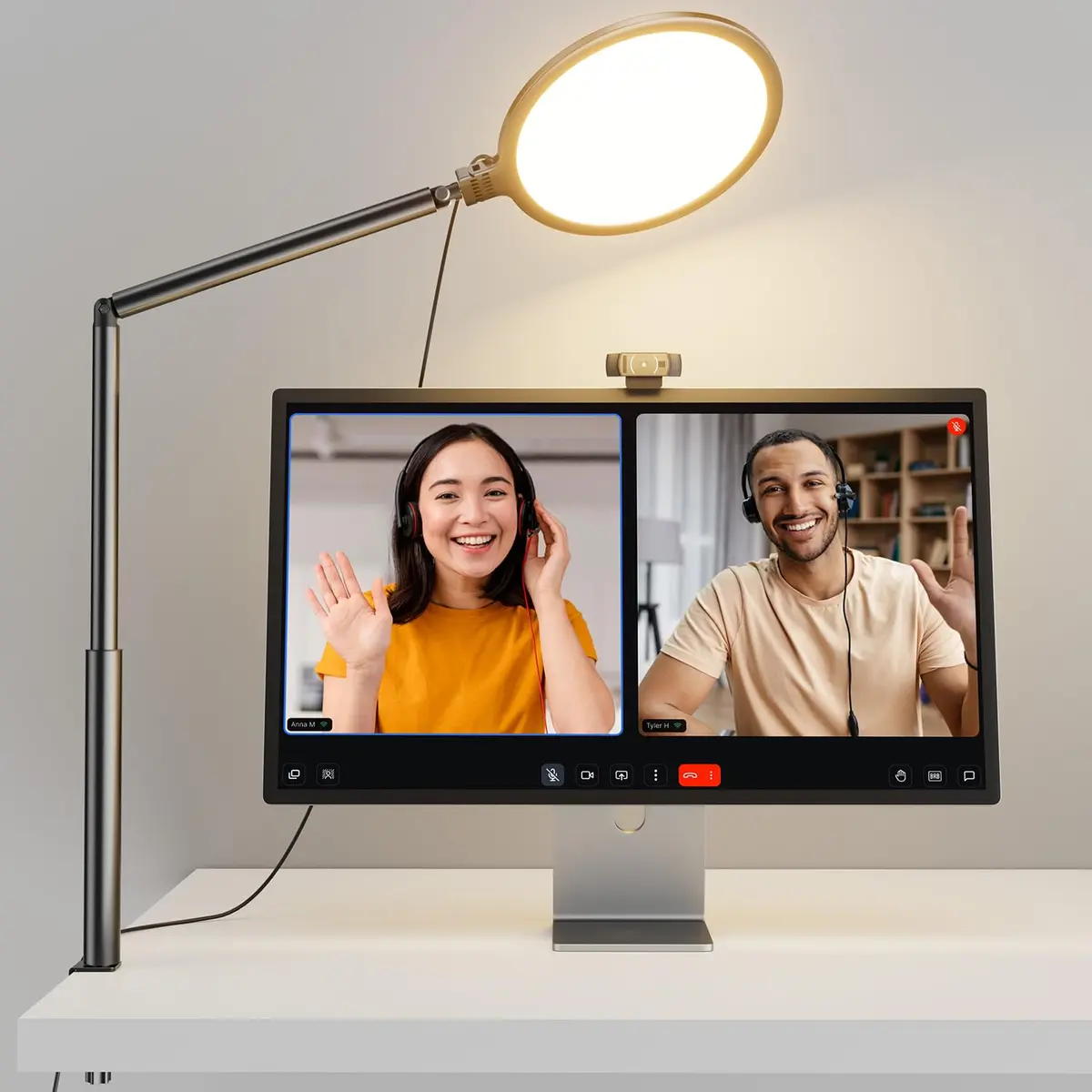 Weilisi 10.2" Desk Ring Light with Stand, 360° Rotate, USB Powered, Adjustable Brightness & Color, for Home Office & Content Creation - view 8