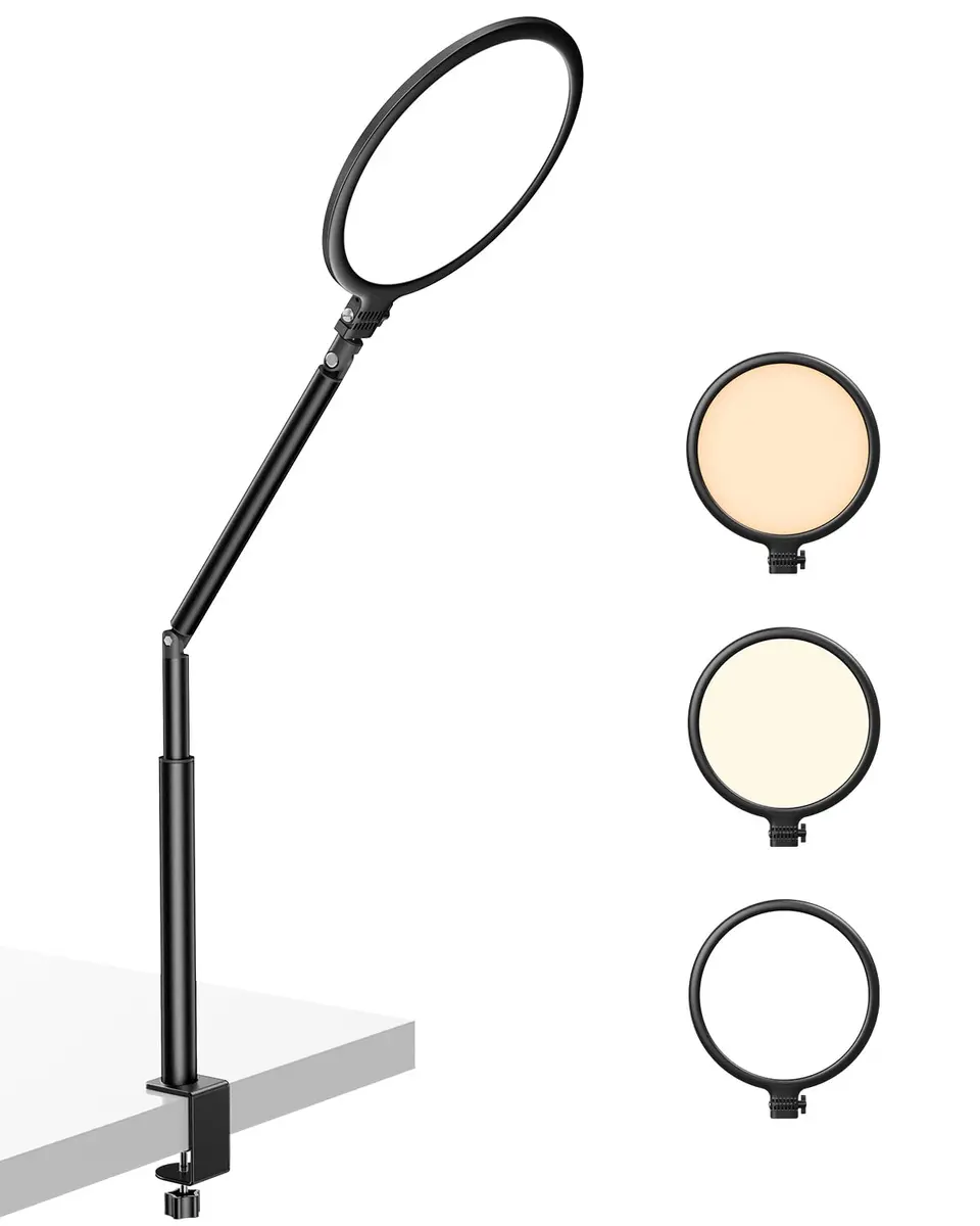 Weilisi 10.2" Desk Ring Light with Stand, 360° Rotate, USB Powered, Adjustable Brightness & Color, for Home Office & Content Creation - view 9