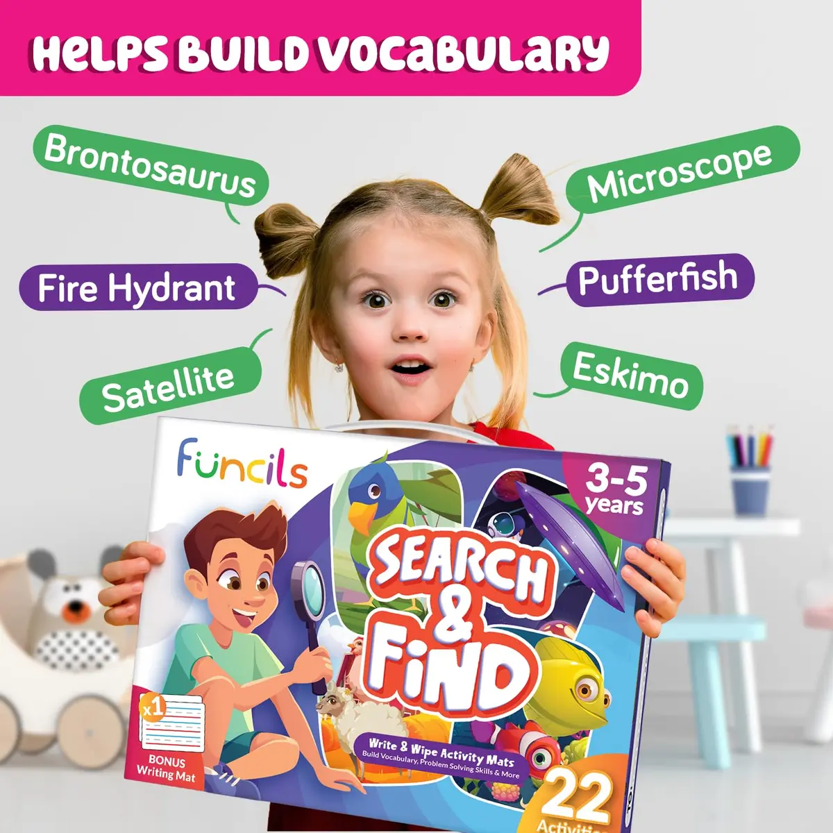 Funcils Search and Find Educational Toy Mats for Kids Ages 3-6 | Cognitive & Creative Skills - view 6