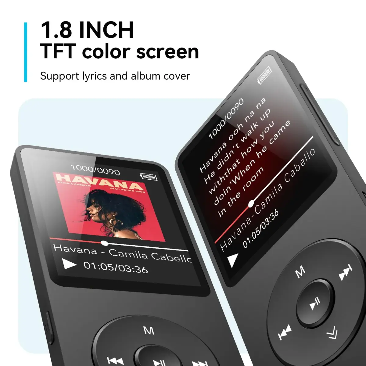 AGPTEK A02 MP3 Player 32GB (1.8 inch Screen) | Bluetooth 5.3 Music Player with Speaker, FM Radio, Voice Recorder - view 6