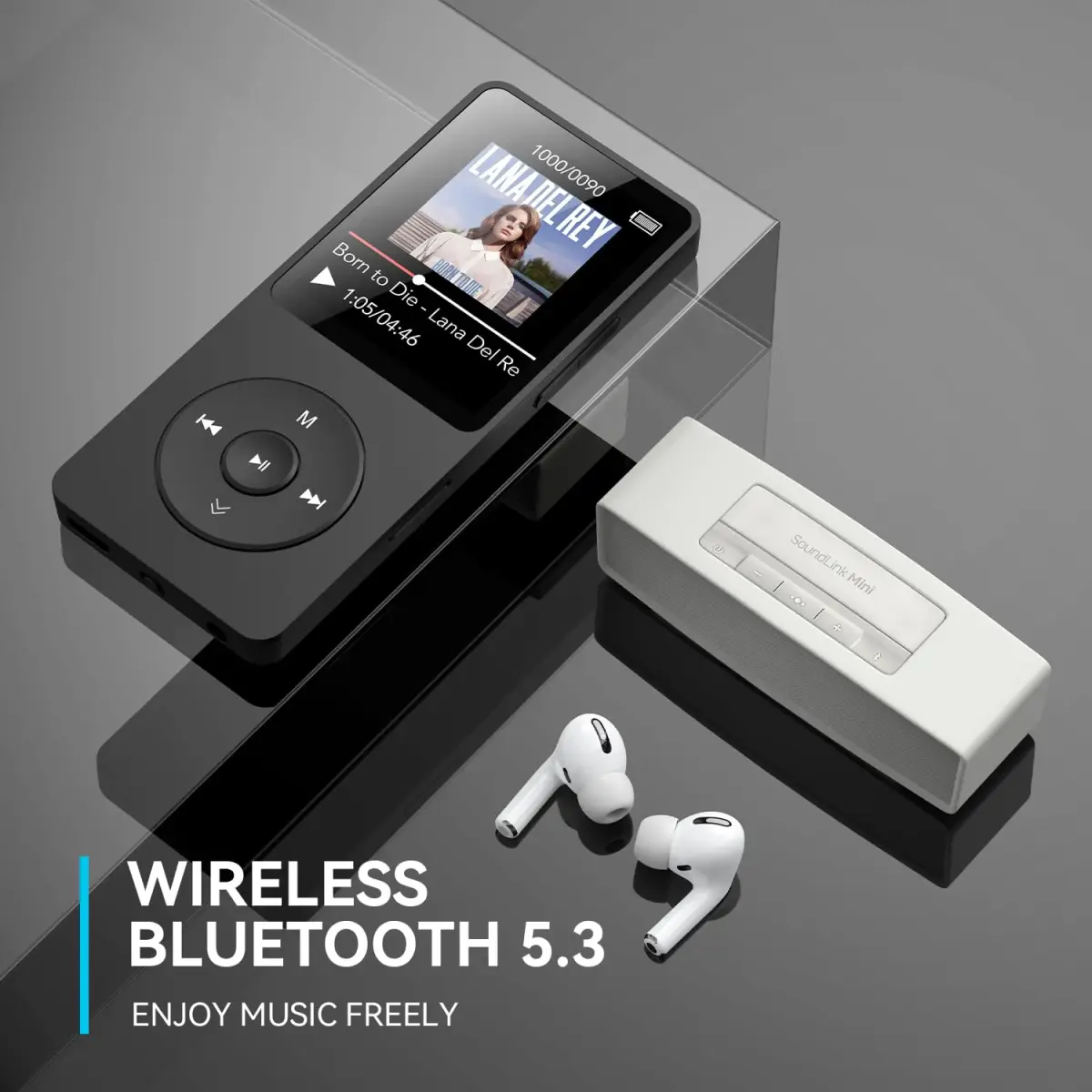 AGPTEK A02 MP3 Player 32GB (1.8 inch Screen) | Bluetooth 5.3 Music Player with Speaker, FM Radio, Voice Recorder - view 2