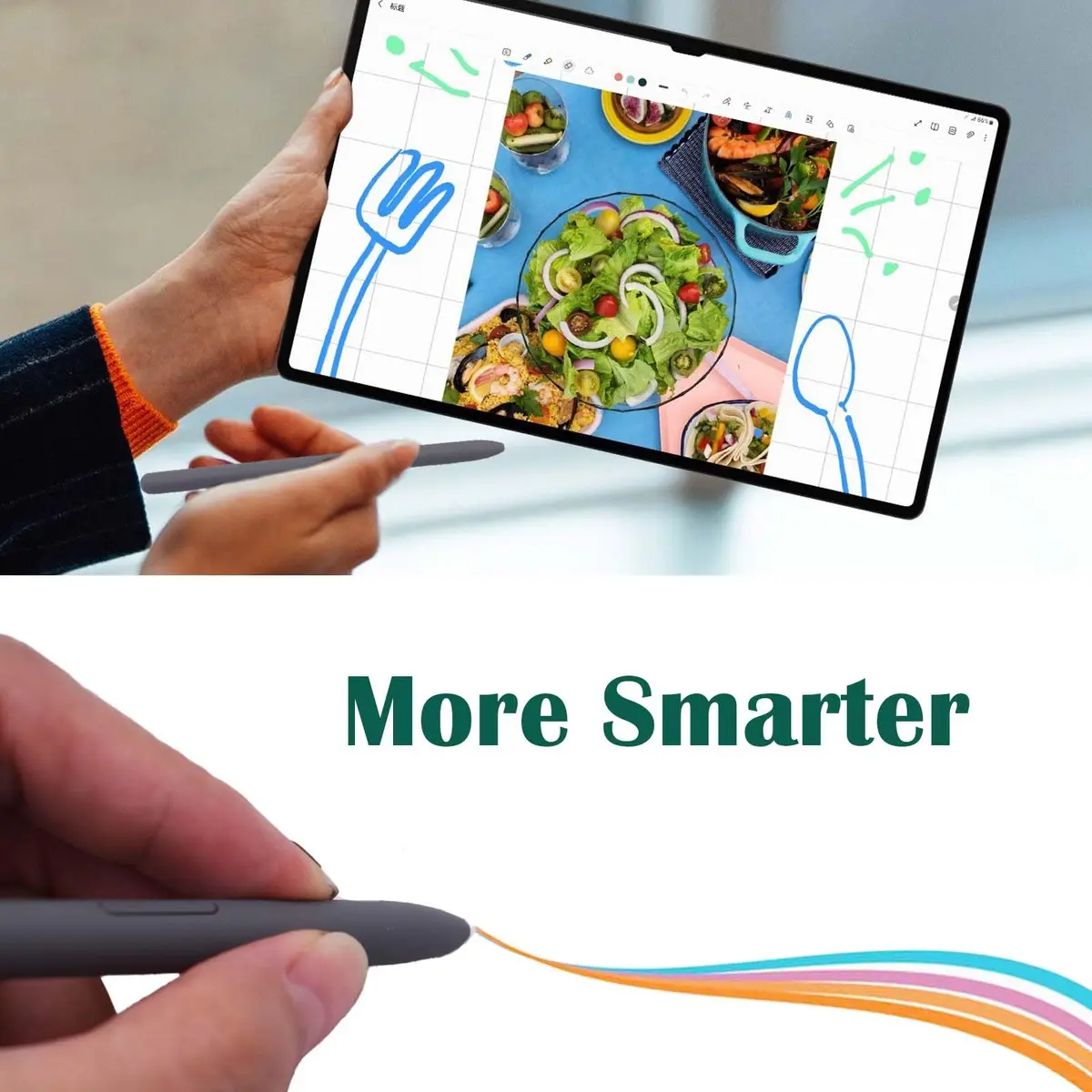 CaoXiong Grey Input Pen for Samsung Galaxy Tab S9 FE/S9 FE+ | 4096 Pressure Levels, Precise Control - view 4