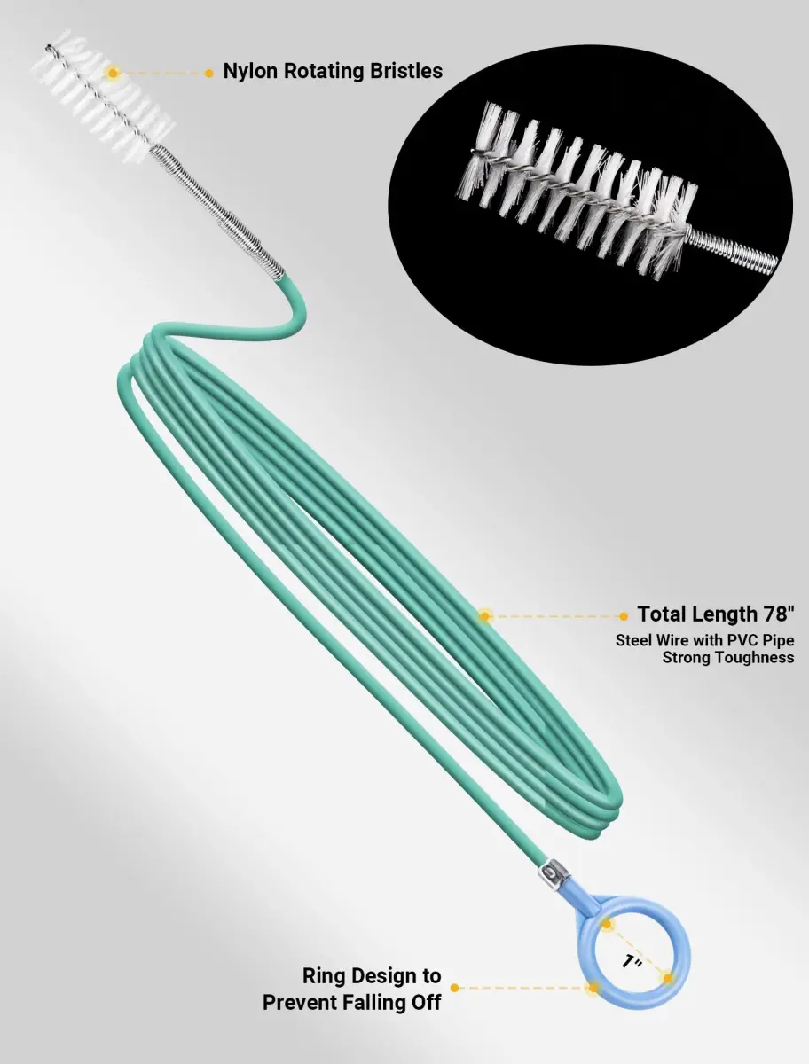 SARDVISA 2-Pack 78-Inch Flexible Sunroof Drain Brushes | Reach Curved Tubes to Remove Dirt and Debris - view 2