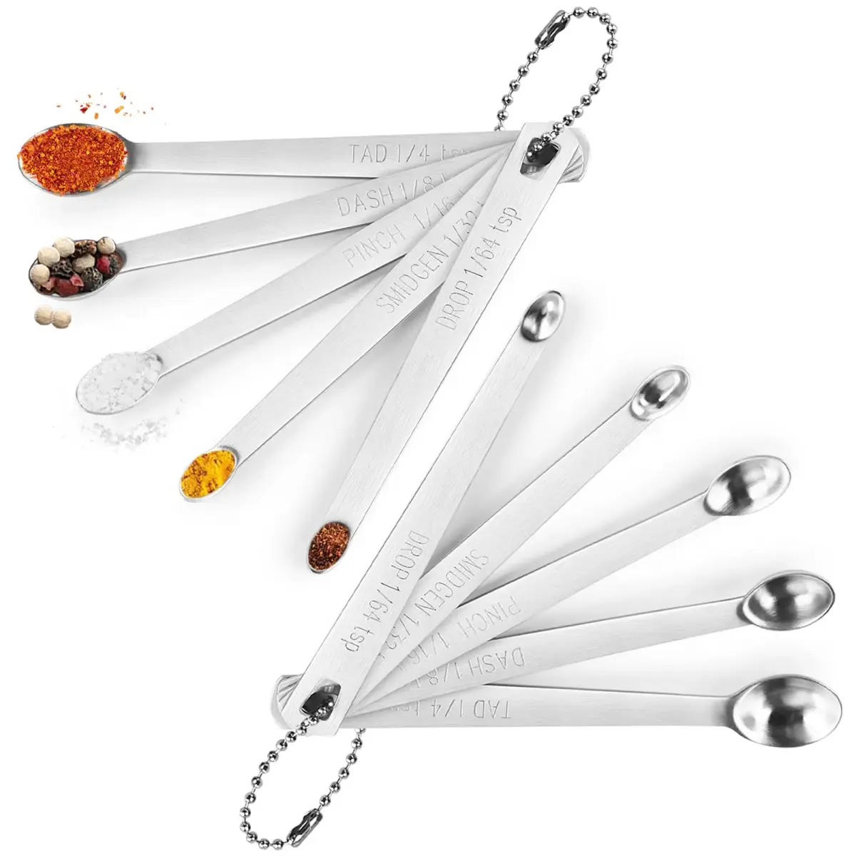 Esie Houzie Mini Measuring Spoons Set 10pcs, Drop, Smidgen, Pinch, Dash, Tad | Tiny Amounts for Baking & Spices - main product image