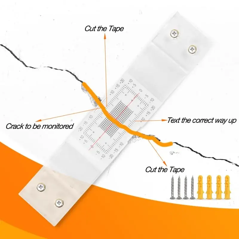 Mountlaser Tell-Tale Crack Monitor 20PCS | ±1mm Tick Marks, ±20mm Horizontal Range - view 3