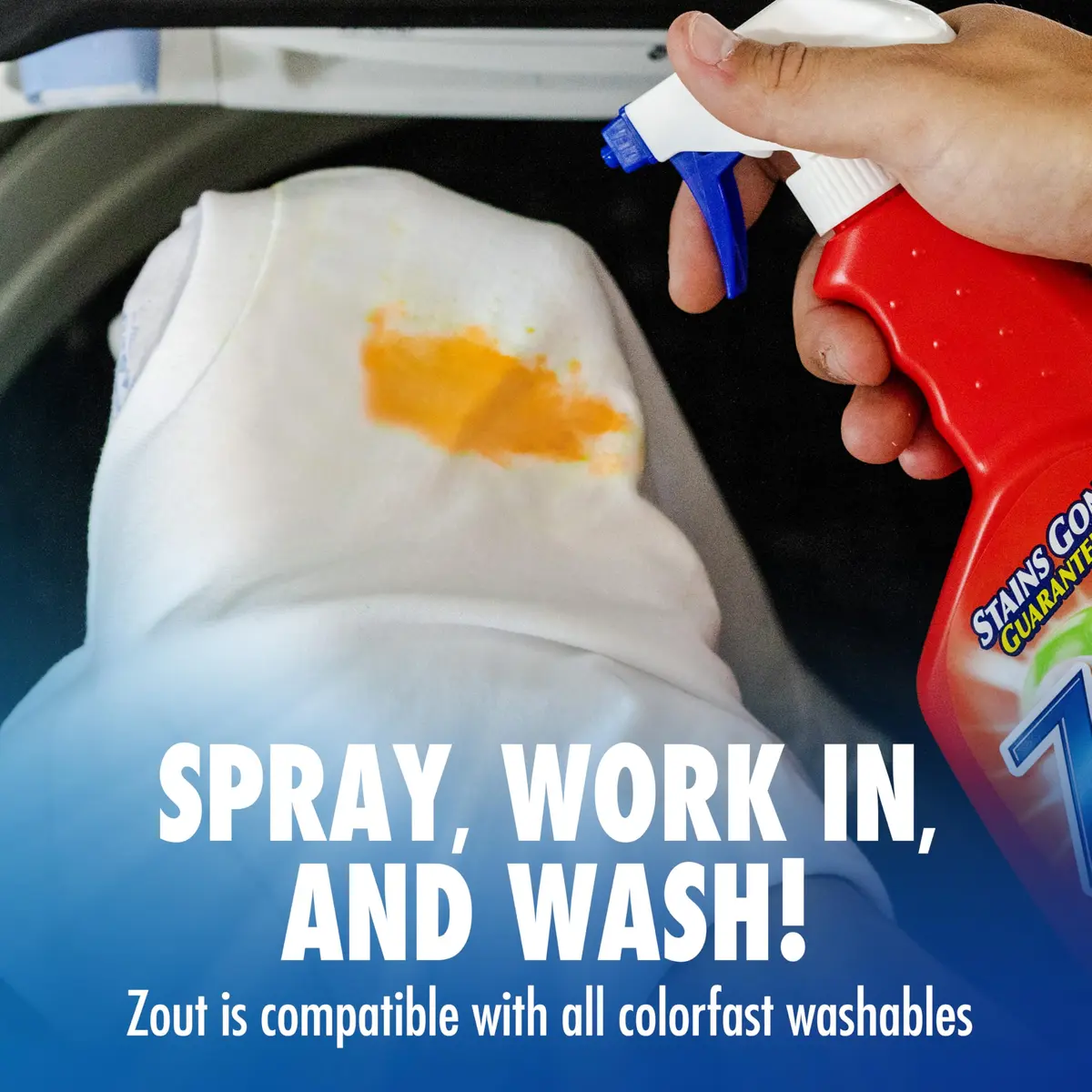 Zout Laundry Stain Remover Spray 22 oz | Effective on Blood, Grass & Oil Stains, Made in USA - view 5