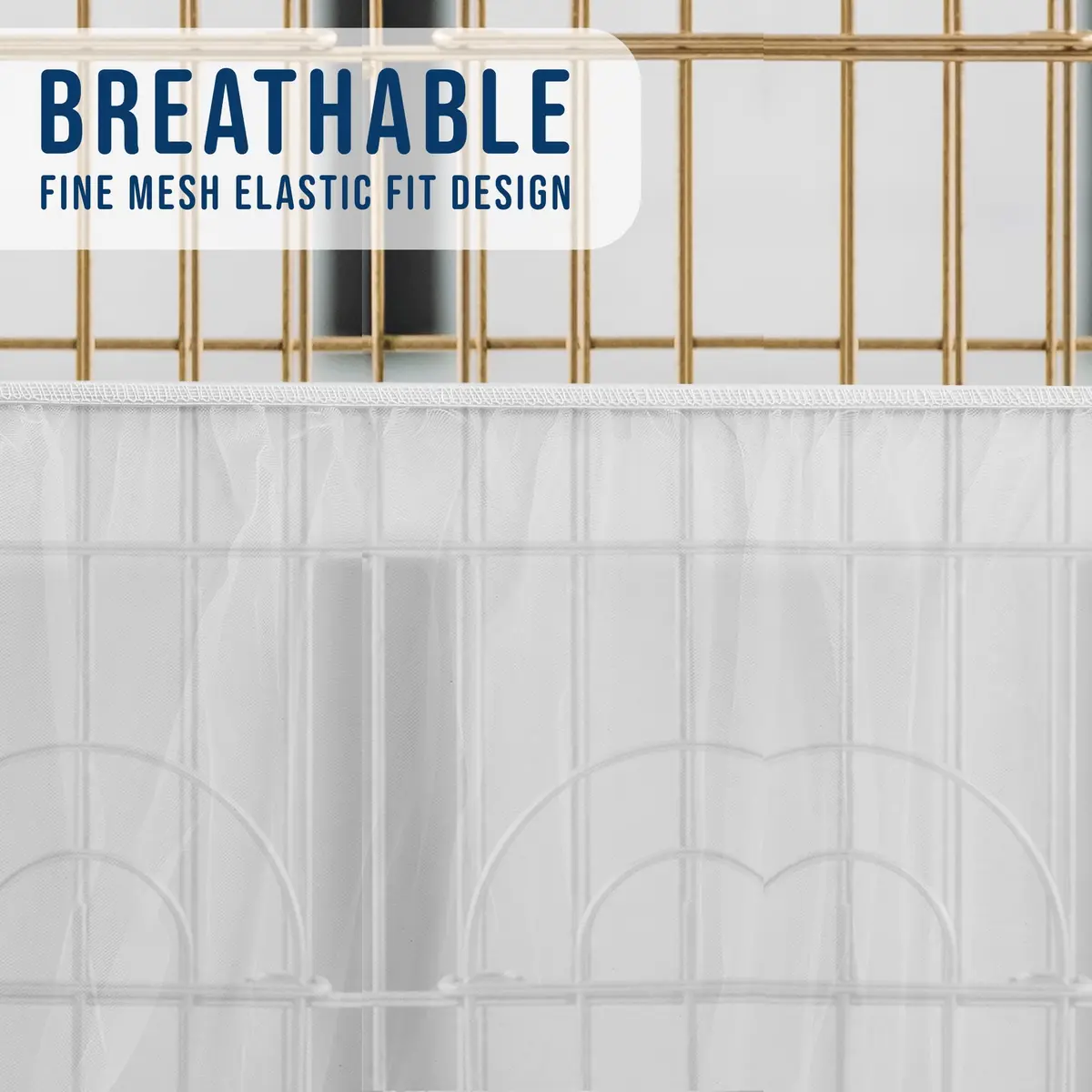 KNUTI Universal Bird Cage Seed Catcher Mesh Cover White | Adjustable Fit & Durable Nylon - view 3