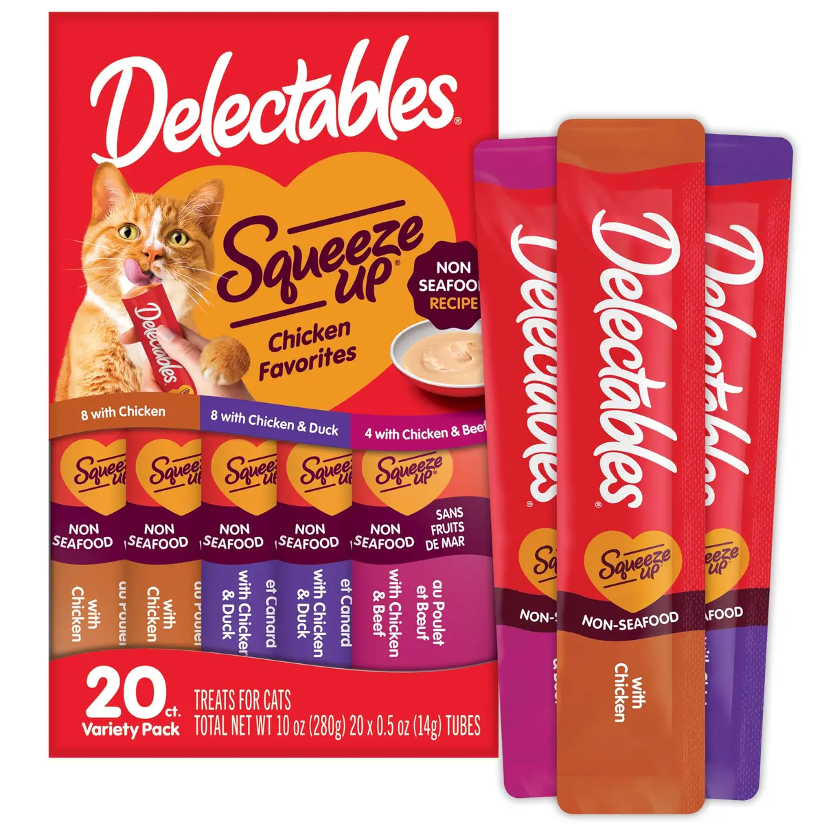 Delectables Squeeze Up Cat Treats 20 Pack | Grain-Free, Hydrating & Suitable for All Ages - main product image