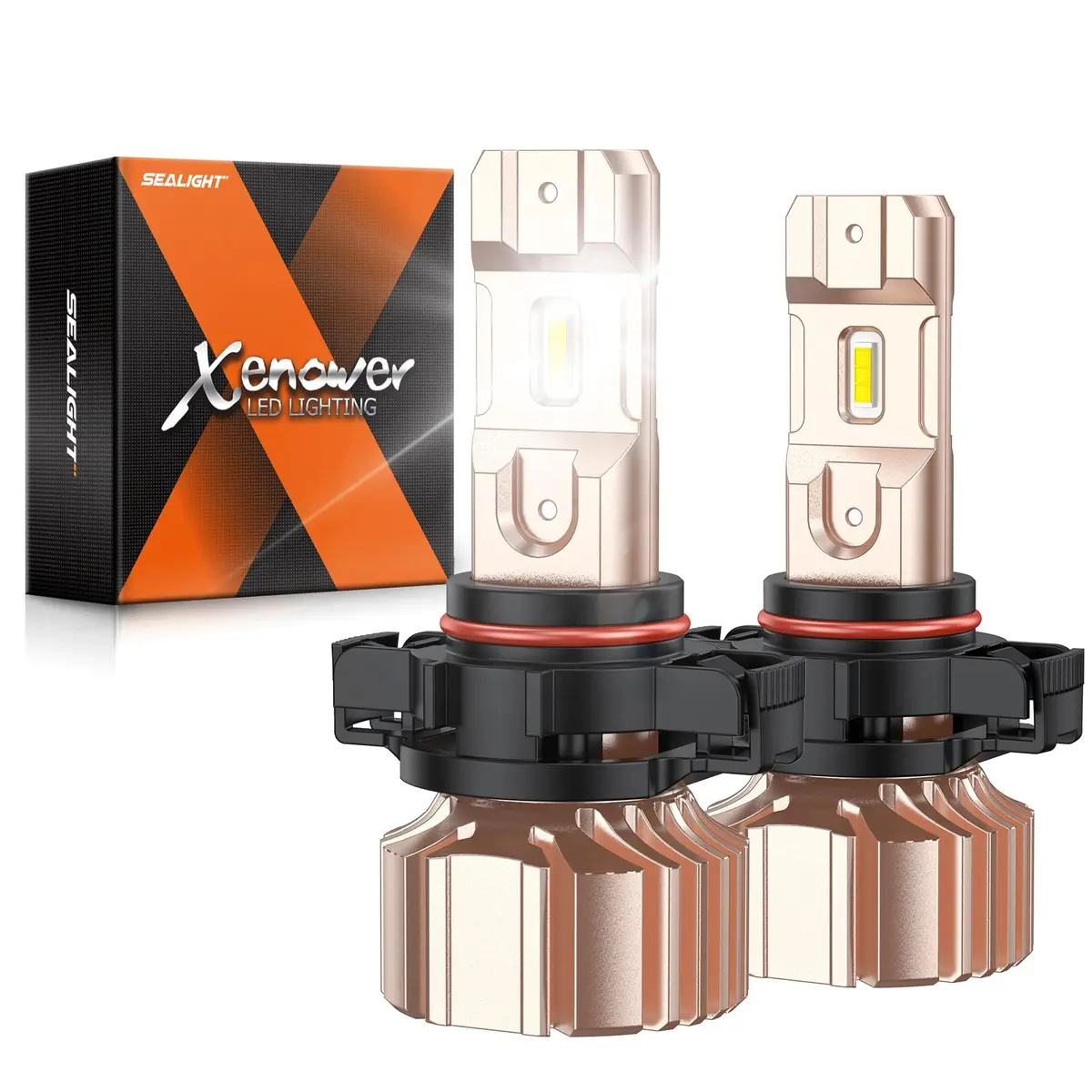 SEALIGHT 5202 LED Fog Light Bulbs 14000LM 6500K Cool White Pack of 2 | Superior Heat Dissipation for Clearer Night Driving - main product image