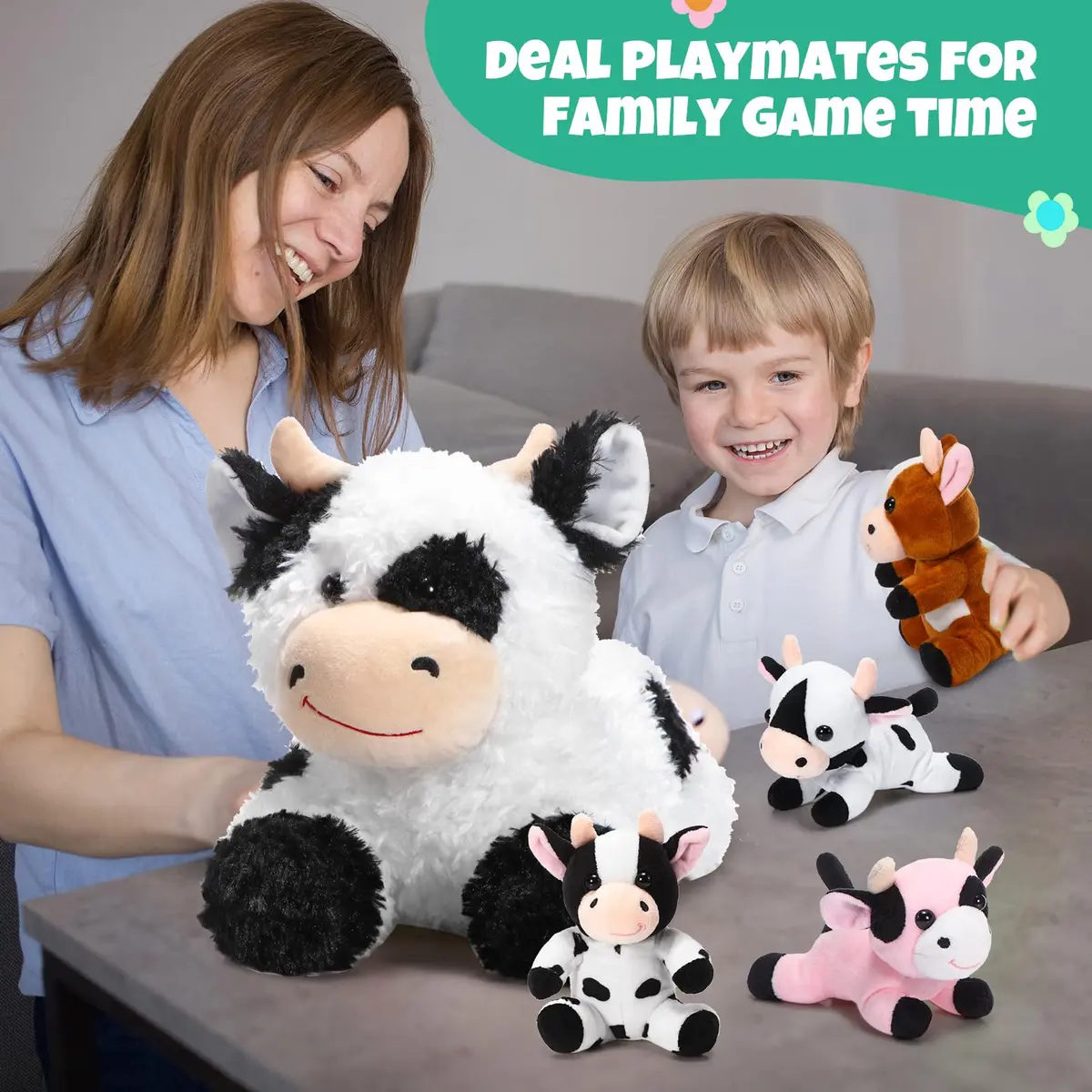 Shappy 5-in-1 Cow Stuffed Animal Set | 14" Large Plush for Kids - view 5