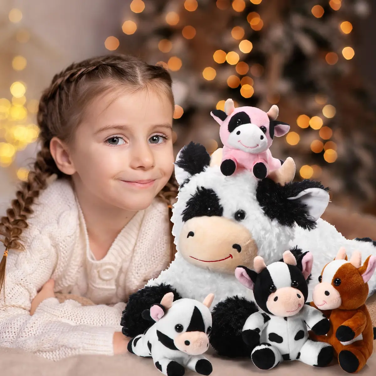 Shappy 5-in-1 Cow Stuffed Animal Set | 14" Large Plush for Kids - view 6