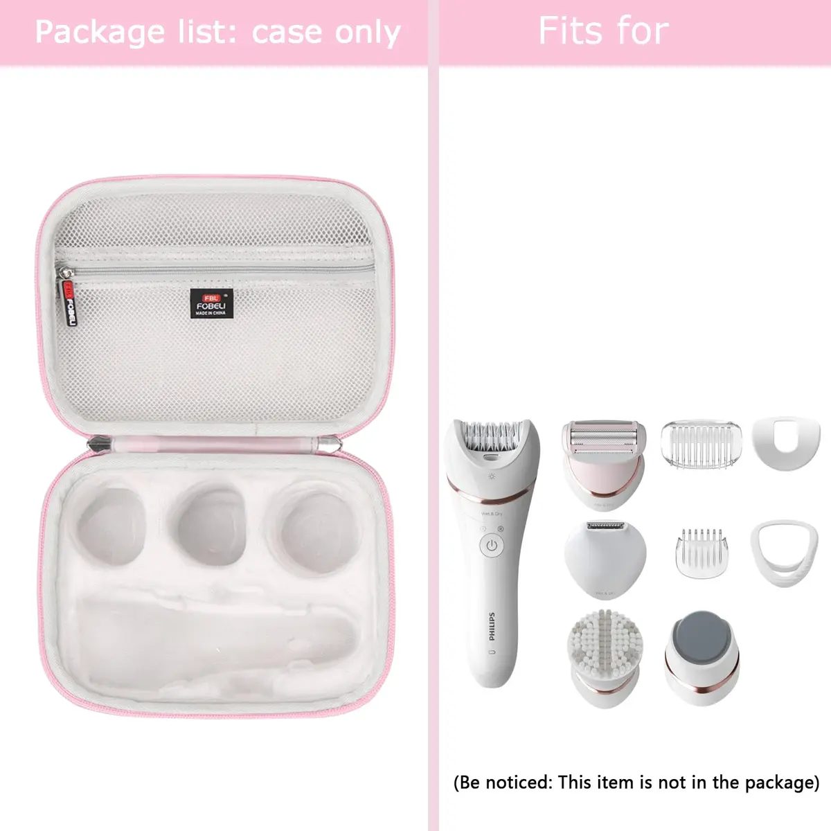 FBLFOBELI Hard Storage Case for Philips Epilator BRE740/14, EVA Protective Travel Bag (Black, 19.8cm x 16.3cm x 9.8cm) - view 5