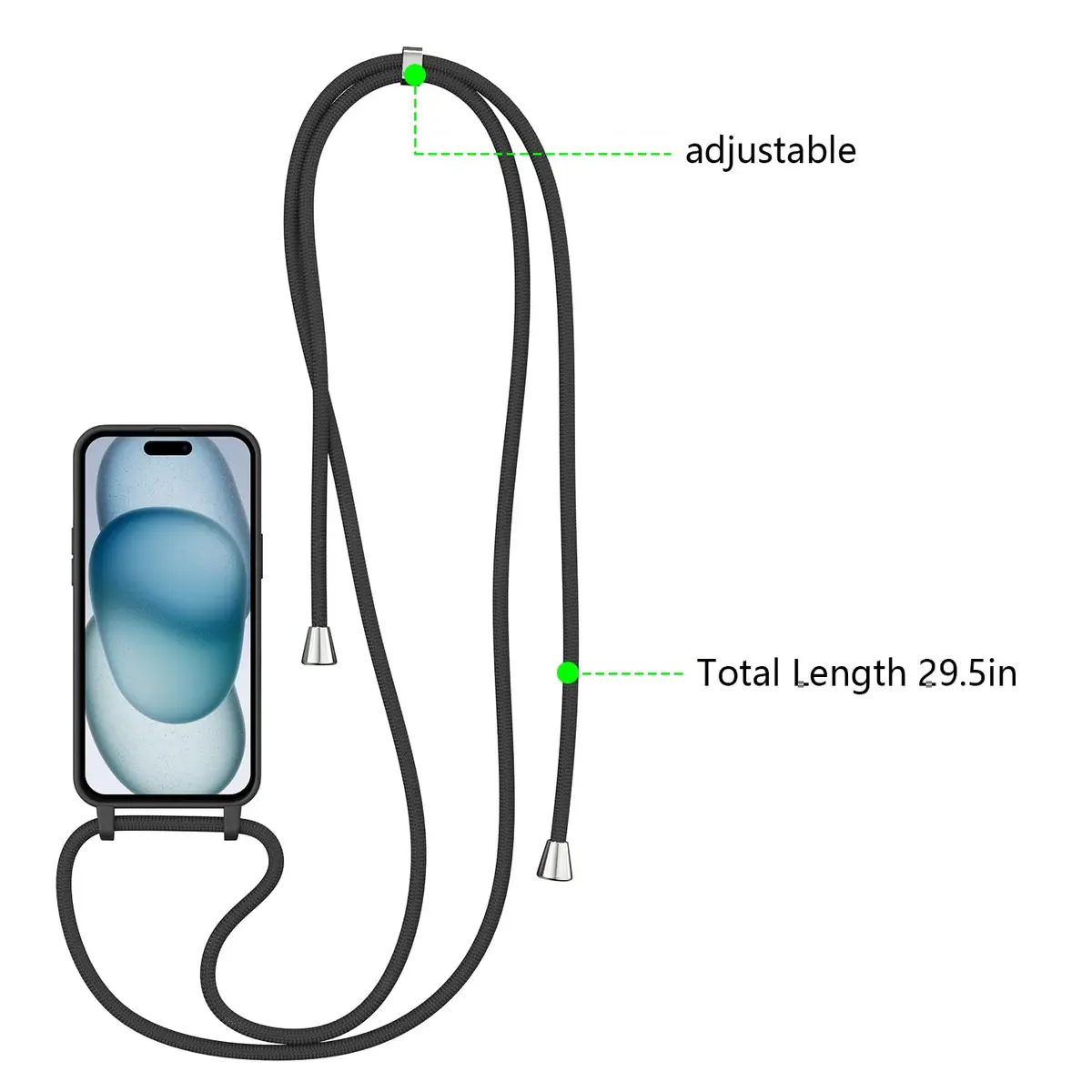 ZTOFERA Crossbody Case for iPhone 14 Plus/15 Plus 6.7" | Shockproof TPU Bumper & Adjustable Lanyard - view 3
