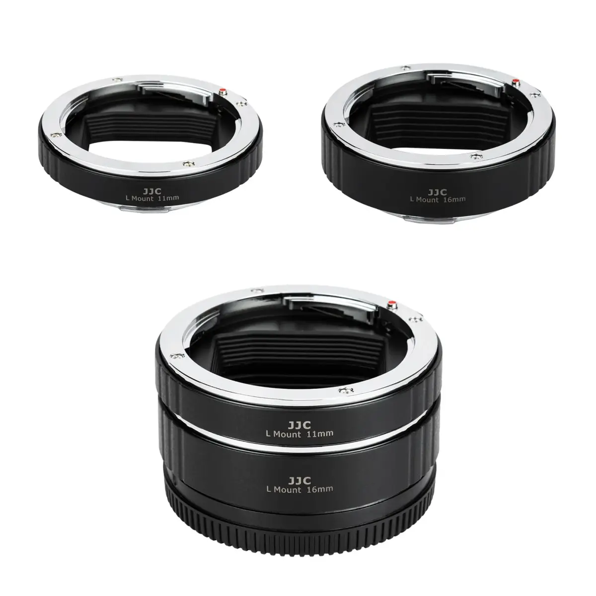 JJC Auto Focus Macro Extension Tube Set for L Mount Cameras & Lenses | 11mm & 16mm Tubes for Macro Photography - main product image