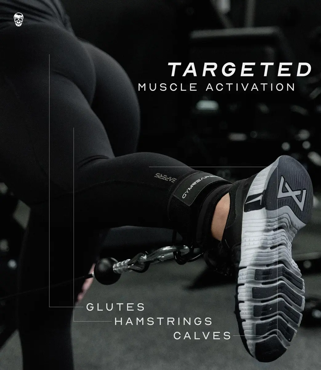 Gymreapers Ankle Strap (Single) for Cable Machine & Glute Workouts | Adjustable Leg Strap with Neoprene Padding (Black, Single) - view 6