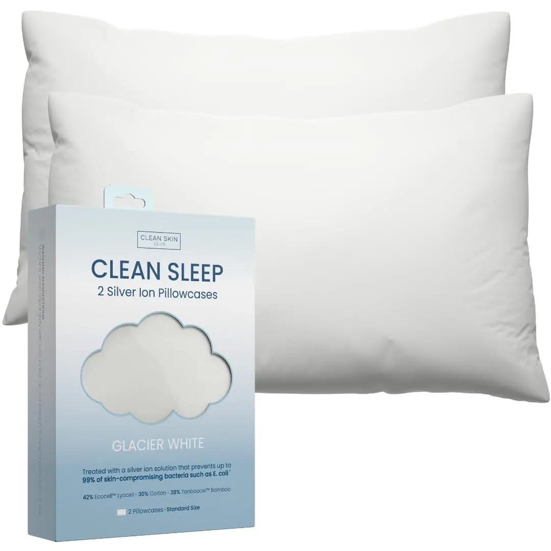 CLEAN SKIN CLUB Silver Ion Pillowcases Standard Size | Hypoallergenic & Odor-Resistant (70-120 chars) - main product image