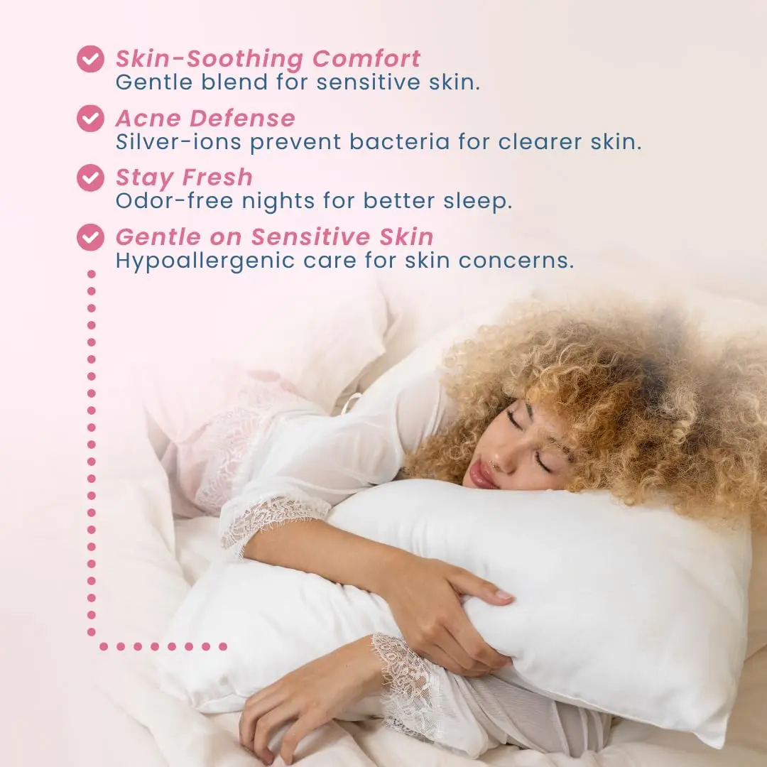 CLEAN SKIN CLUB Silver Ion Pillowcases Standard Size | Hypoallergenic & Odor-Resistant (70-120 chars) - view 3