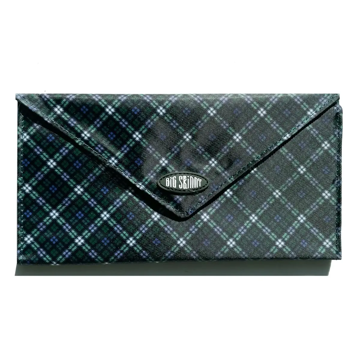 Big Skinny Slimvelope TriFold Clutch Wallet 17.78cm (7.5in) | Holds Up to 40 Cards, Evergreen Plaid - main product image