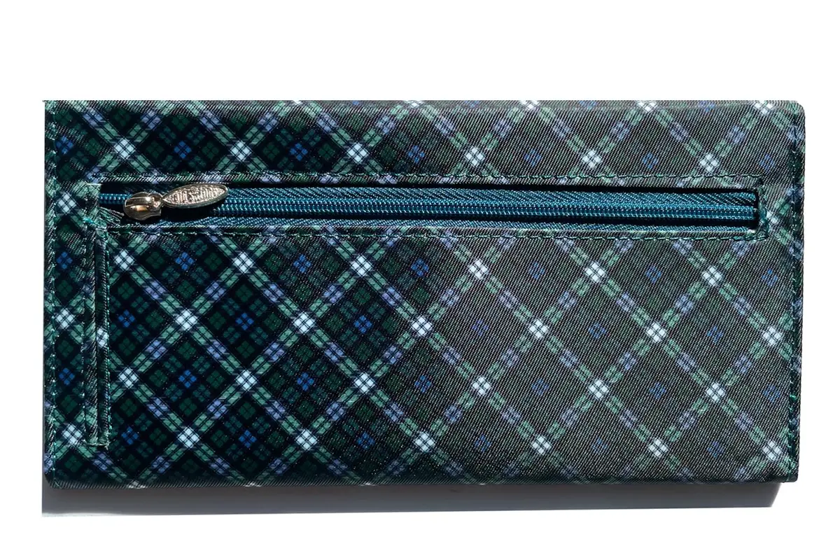 Big Skinny Slimvelope TriFold Clutch Wallet 17.78cm (7.5in) | Holds Up to 40 Cards, Evergreen Plaid - view 2