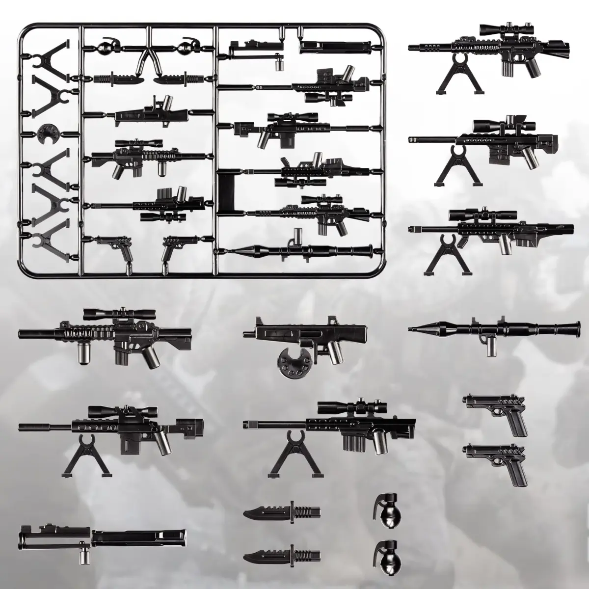 MaozyHomie US Army Battle Toy Set Weapons Pack 83 Pcs | Compatible with Major Brands - view 3