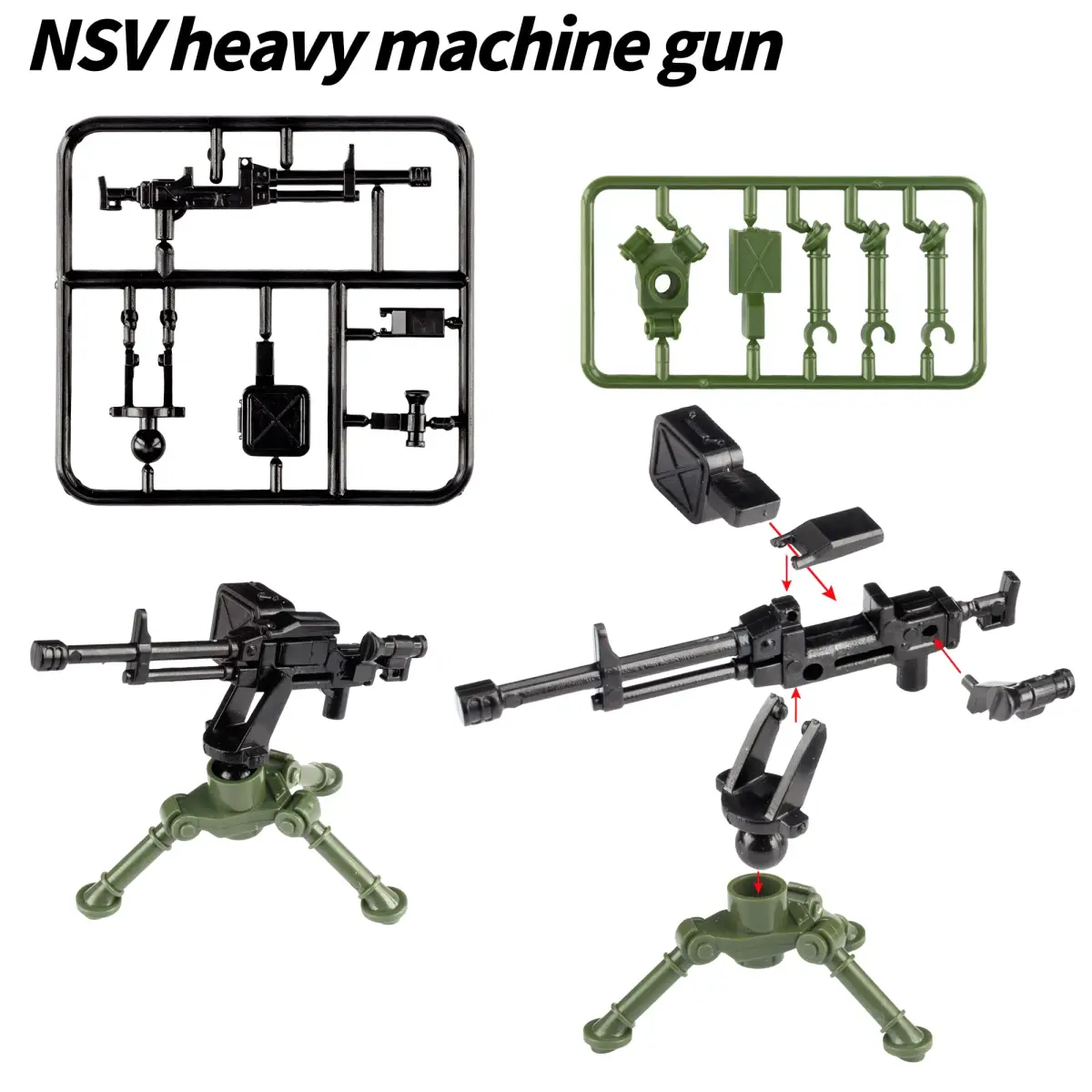 MaozyHomie Toy Weapons Accessories Pack Military U.S 5 Types Heavy Weaponry Building Blocks Compatible with Major Brands - view 6