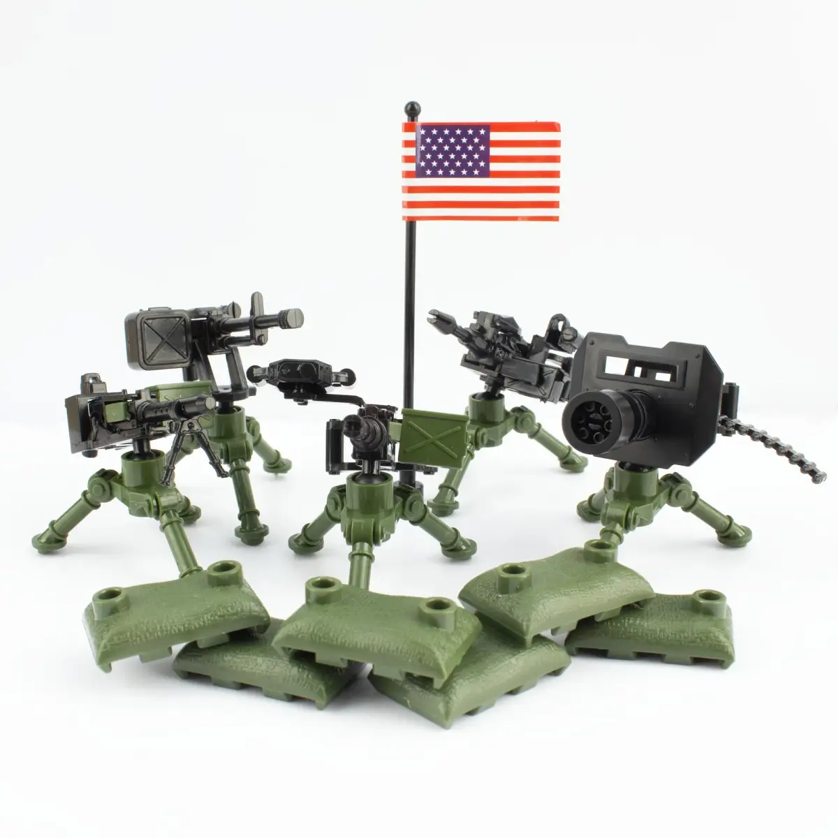 MaozyHomie Toy Weapons Accessories Pack Military U.S 5 Types Heavy Weaponry Building Blocks Compatible with Major Brands - view 2