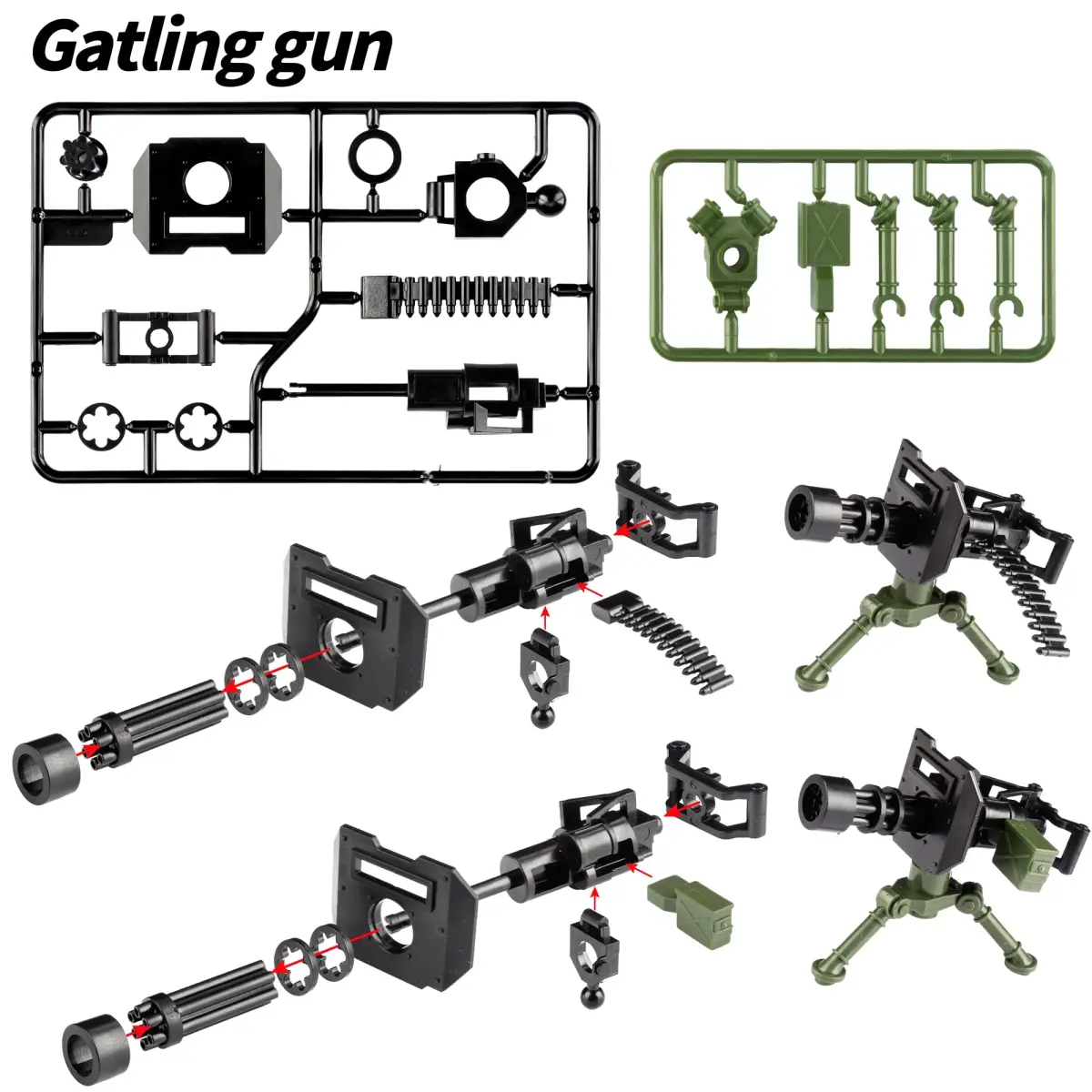 MaozyHomie Toy Weapons Accessories Pack Military U.S 5 Types Heavy Weaponry Building Blocks Compatible with Major Brands - view 3