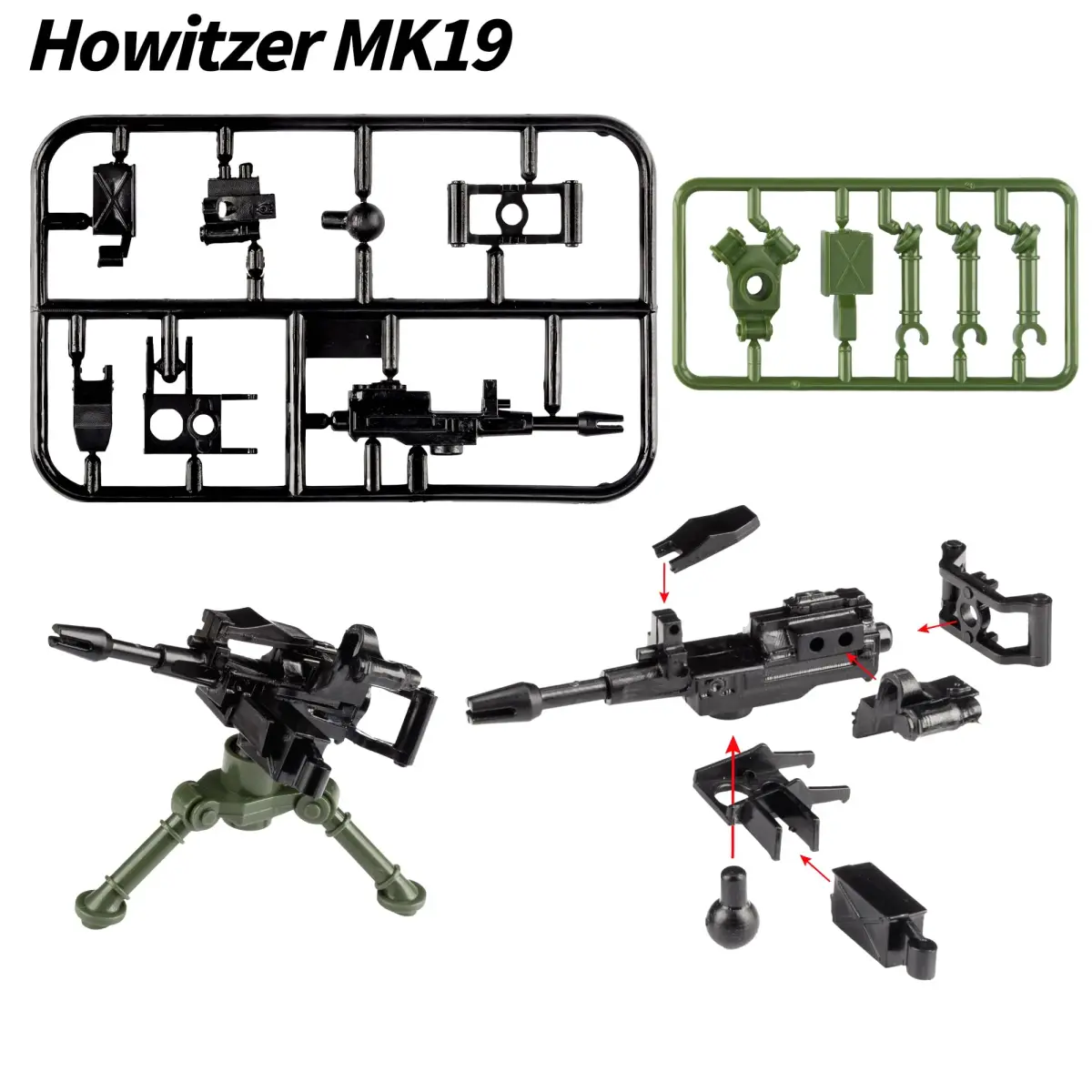 MaozyHomie Toy Weapons Accessories Pack Military U.S 5 Types Heavy Weaponry Building Blocks Compatible with Major Brands - view 4