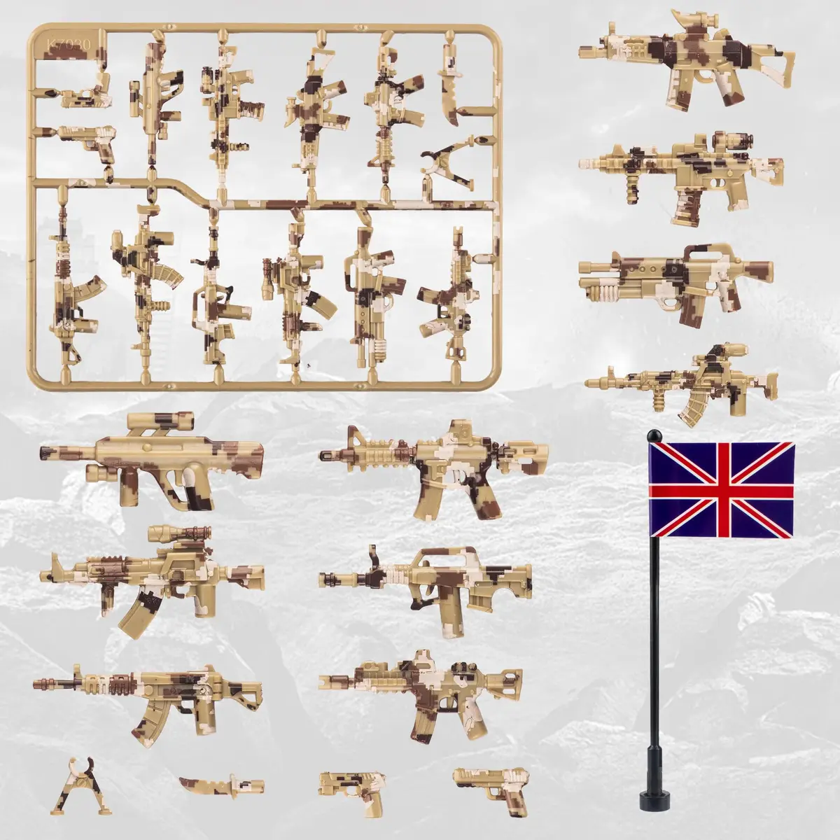 MaozyHomie 63 Pcs Military Weapons Set Accessories UK Special Forces Toys | Compatible with Major Brands - view 3