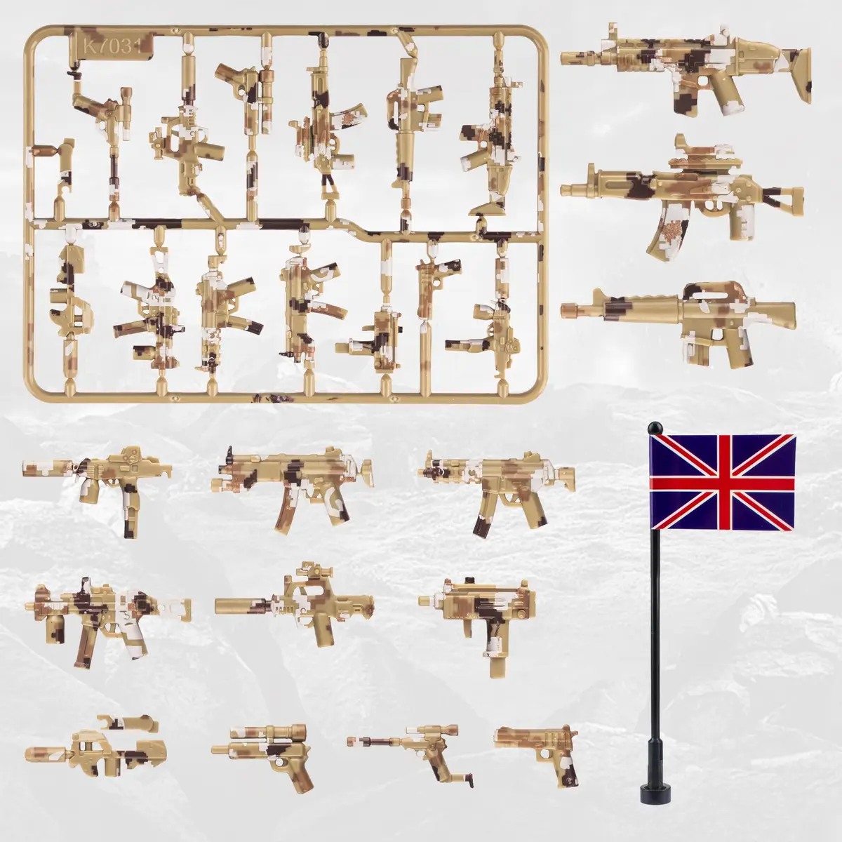 MaozyHomie 63 Pcs Military Weapons Set Accessories UK Special Forces Toys | Compatible with Major Brands - view 4