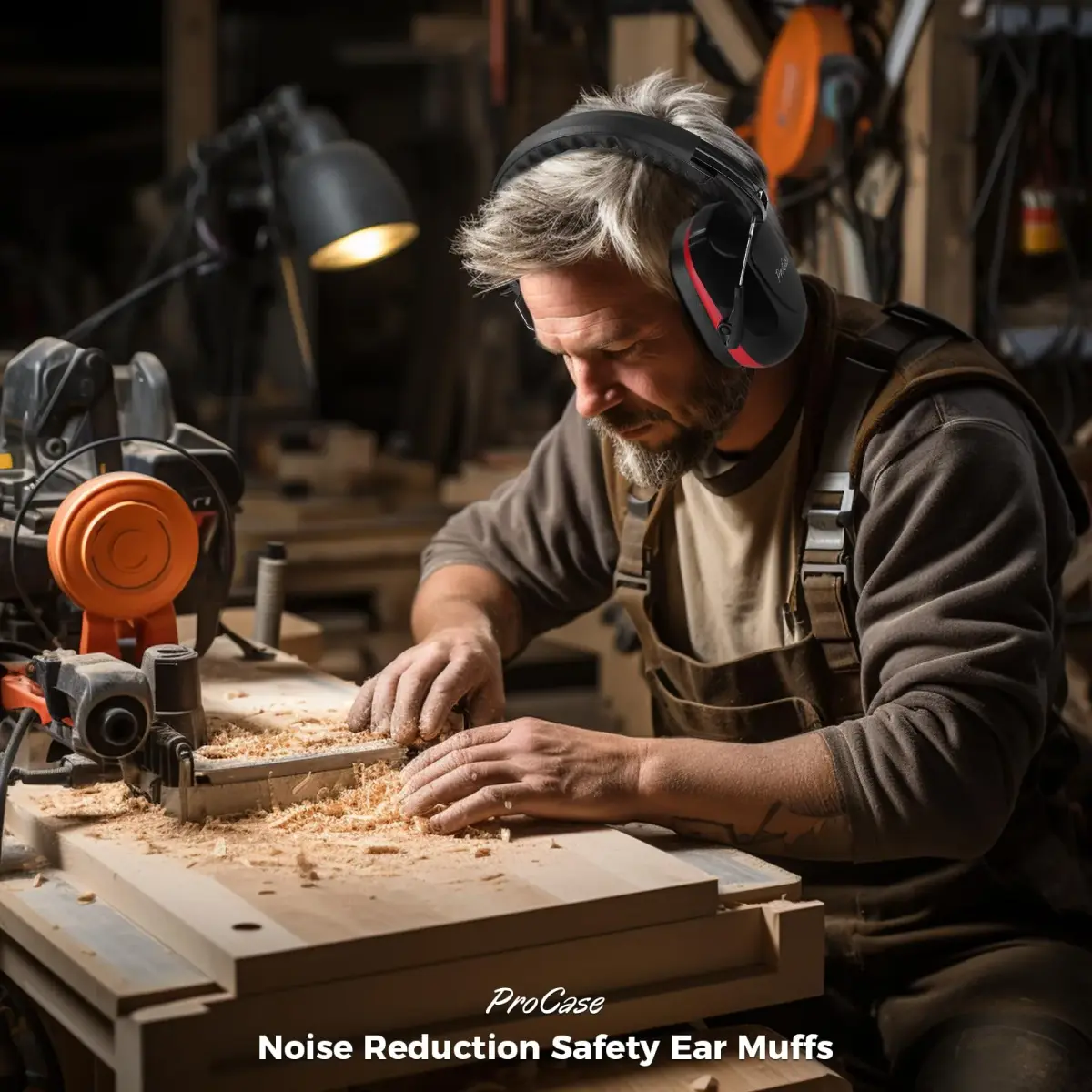 ProCase Hearing Protection Ear Muffs NRR 28dB, Noise Cancelling Headphones (2-Pack, Red) | ANSI S3.19 Certified Passive Noise Blocking - view 6