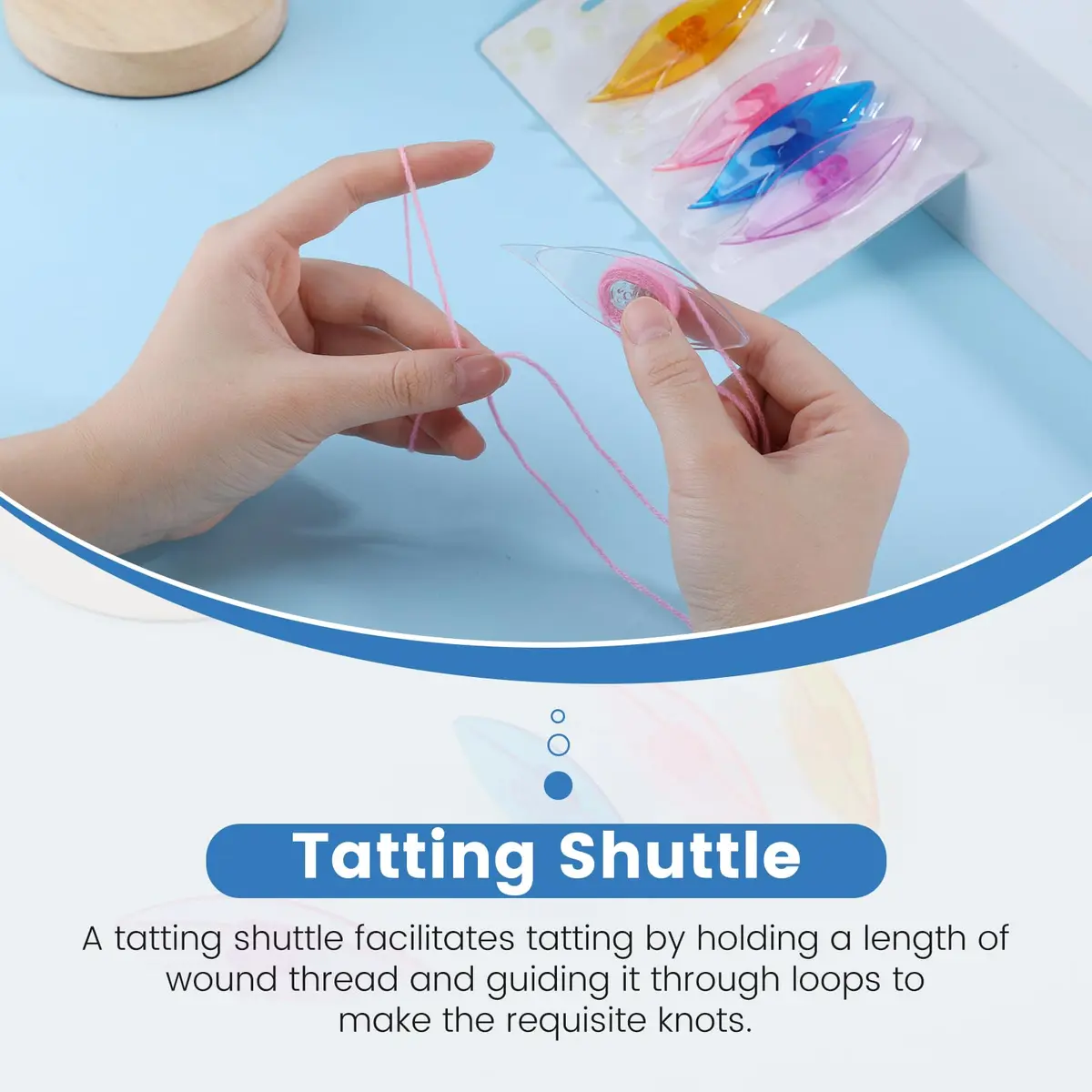 BUTUZE 15 PCS Tatting Shuttle Kit for Beginners | Durable Plastic & Beading Needles (15 pcs, Assorted Colors) - view 4