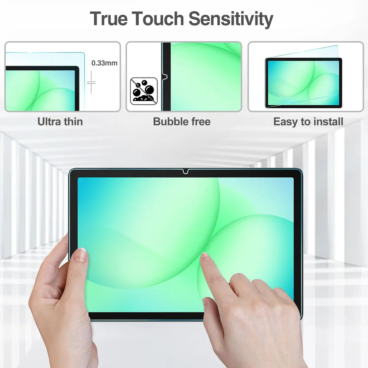 ProCase 2 Pack Screen Protector for Galaxy Tab A11 Plus/Tab A9 Plus | 9H Tempered Glass, HD Clarity, Bubble-Free - view 2