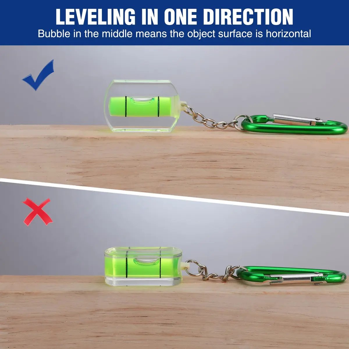 WORKPRO 3-Pack Mini Pocket Tool Spirit Level with Keychain | Accurate Bubble Level for Picture Hanging & Layout - view 5