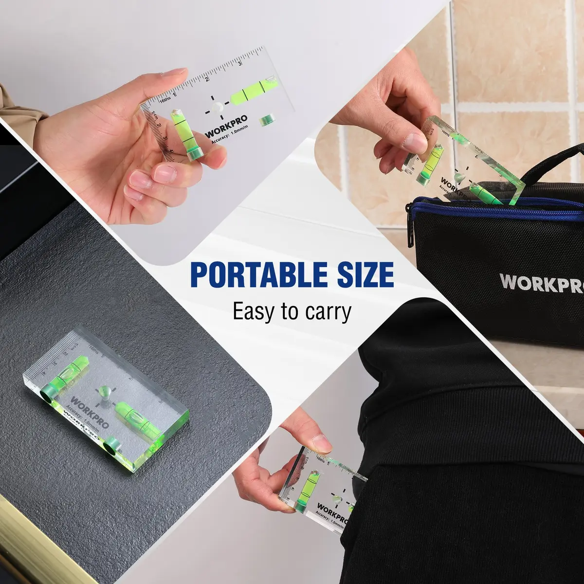 WORKPRO 3-3/4 Inch Mini Magnetic Pocket Level Tool | Compact, Accurate, Magnetic for DIY & Professionals - view 6