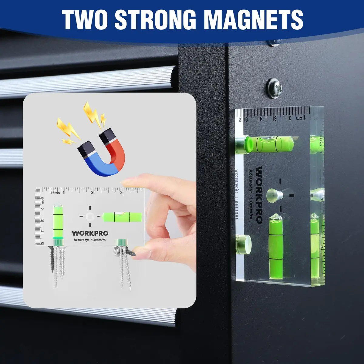 WORKPRO 3-3/4 Inch Mini Magnetic Pocket Level Tool | Compact, Accurate, Magnetic for DIY & Professionals - view 4