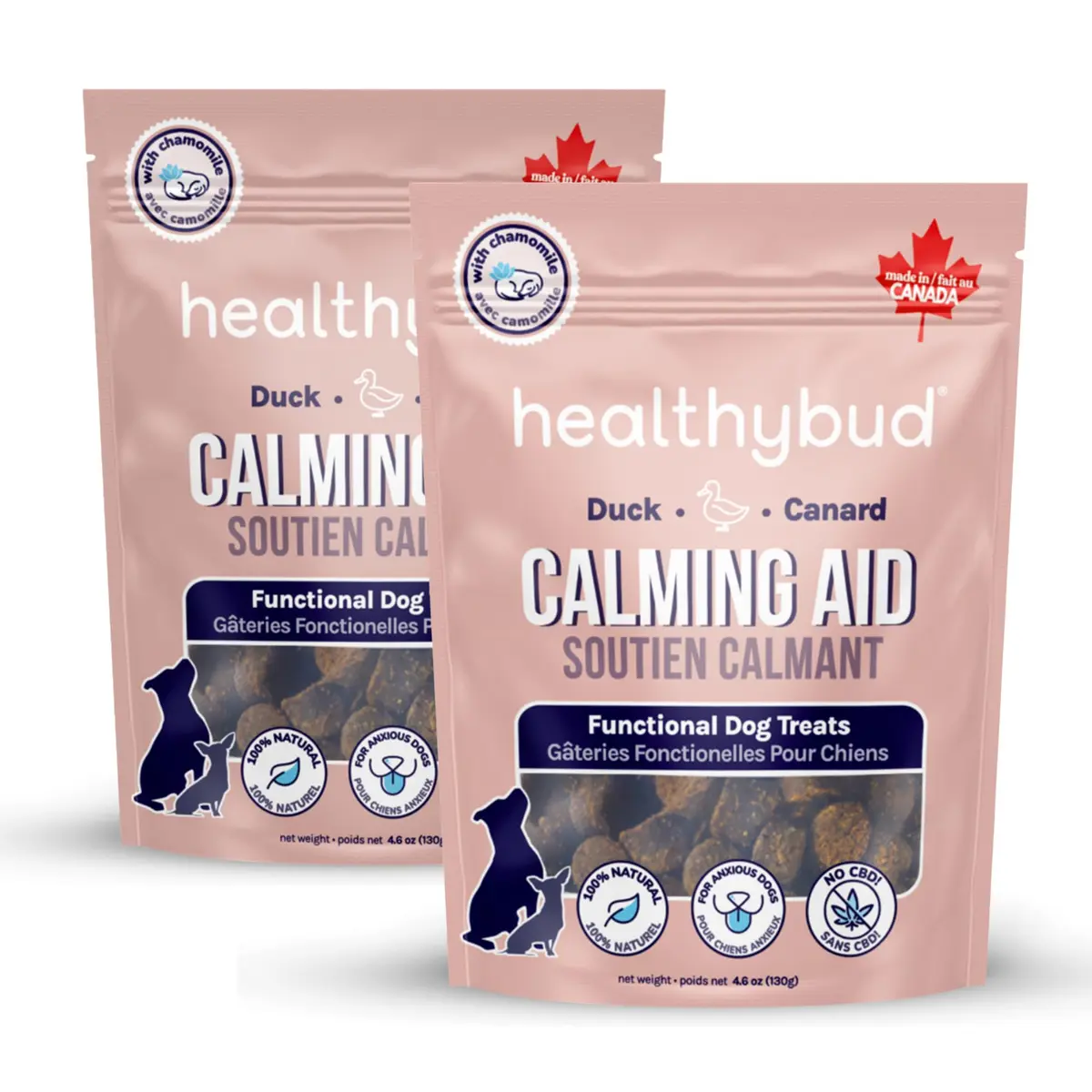healthybud Calming Aid, Duck Dog Treats & Toppers 4.6oz | Stress & Anxiety Relief for Dogs - main product image